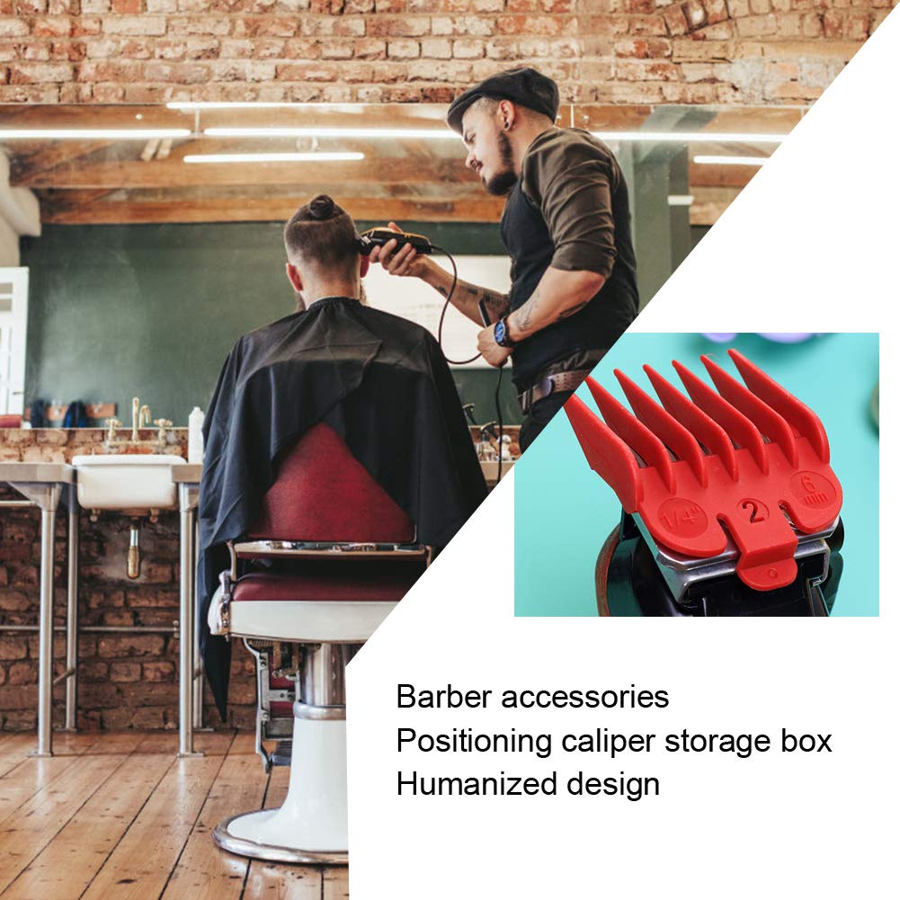 ANGGREK Hair Clipper Guard Holder & Storage Box - 10-Piece Clipper Comb Organizer with Positioning Caliper - Perfect for Barbershops & Home Hair Cutting Kits
