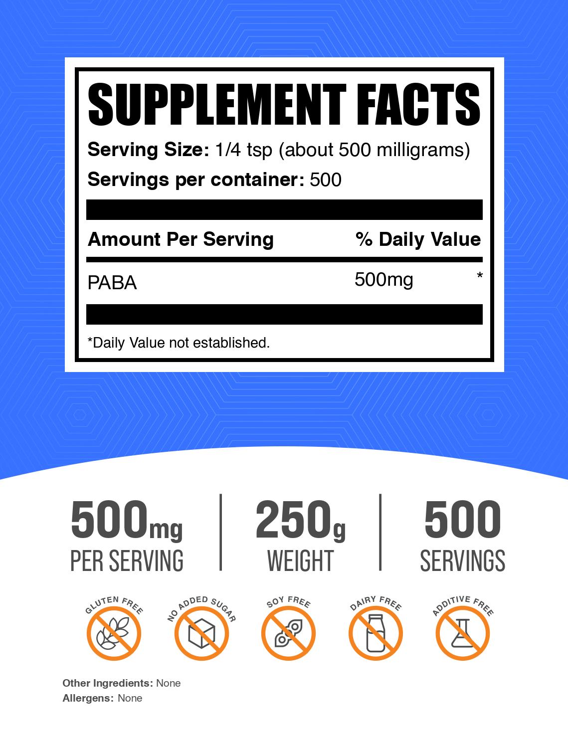 Pure Para Aminobenzoic Acid (PABA) Powder 100g - Vitamin B Complex Supplement for Skin & Hair Care - Supports Sun Protection & Energy Metabolism - DIY Cosmetics & Nutritional Supplements