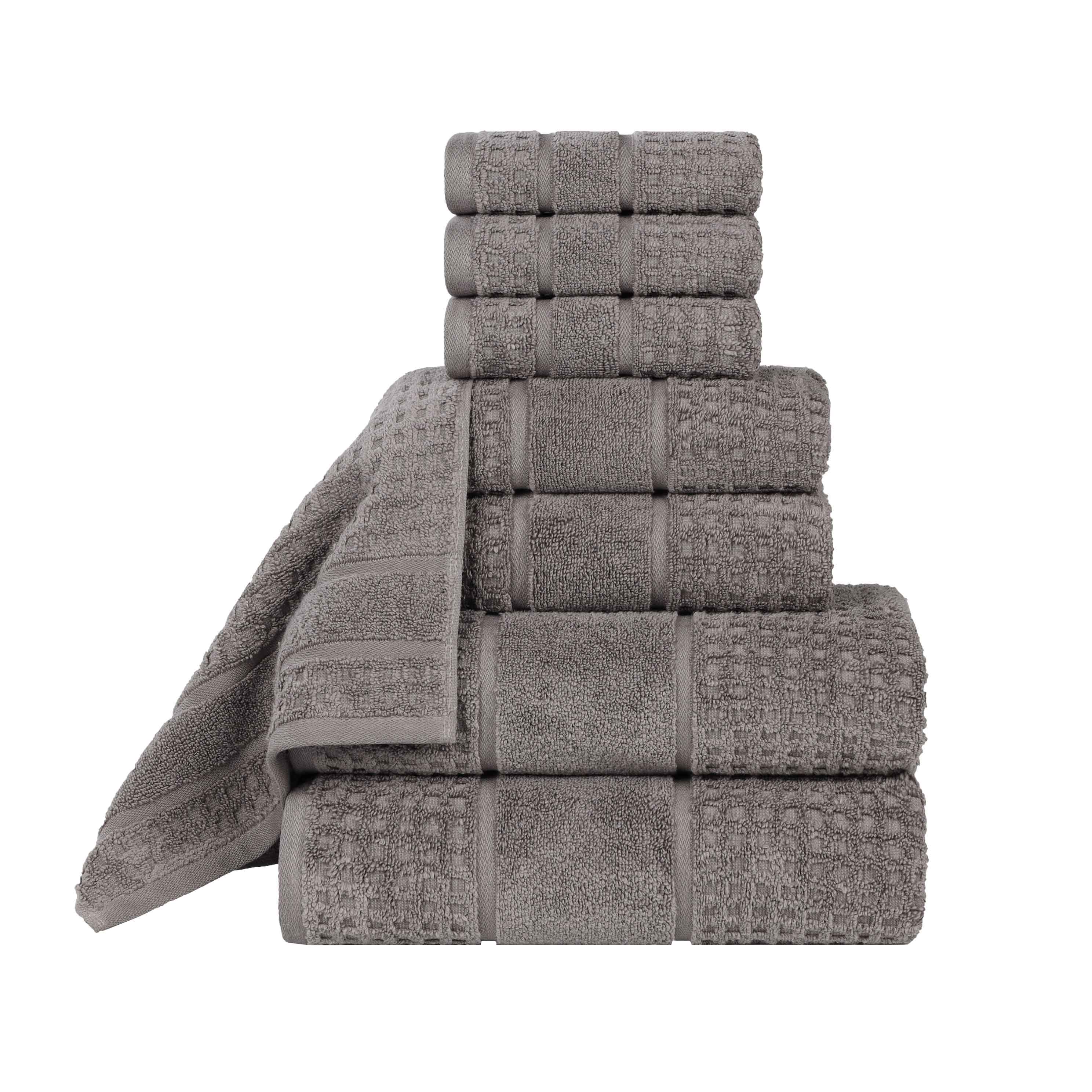 Premium 8-Piece Zero Twist Cotton Waffle Towel Set - Ultra Soft & Highly Absorbent Honeycomb Weave Bath Towels for Spa, Gym & Luxury Home Use