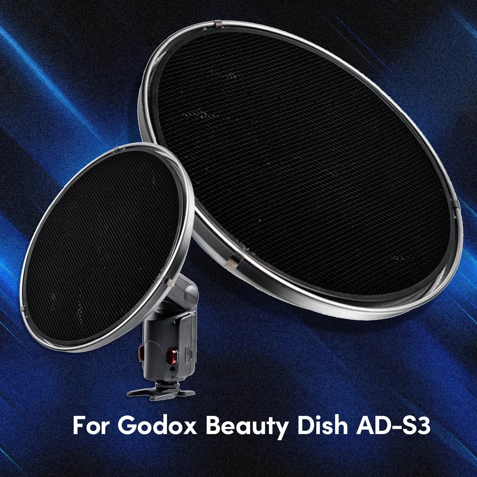 Professional Grid Diffuser Beauty Dish for Photography - Soft & Precise Lighting Control, Artistic Portrait & Studio Shoots - Perfect for Fashion, Beauty, and Product Photography
