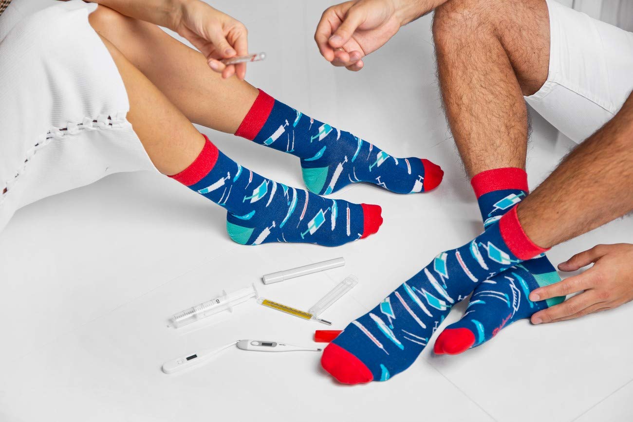Colorful Rainbow Socks for Men & Women - 3 Pairs Fun Novelty Nurse Crew Socks - Perfect for Medical Professionals, Gift Giving & Casual Wear