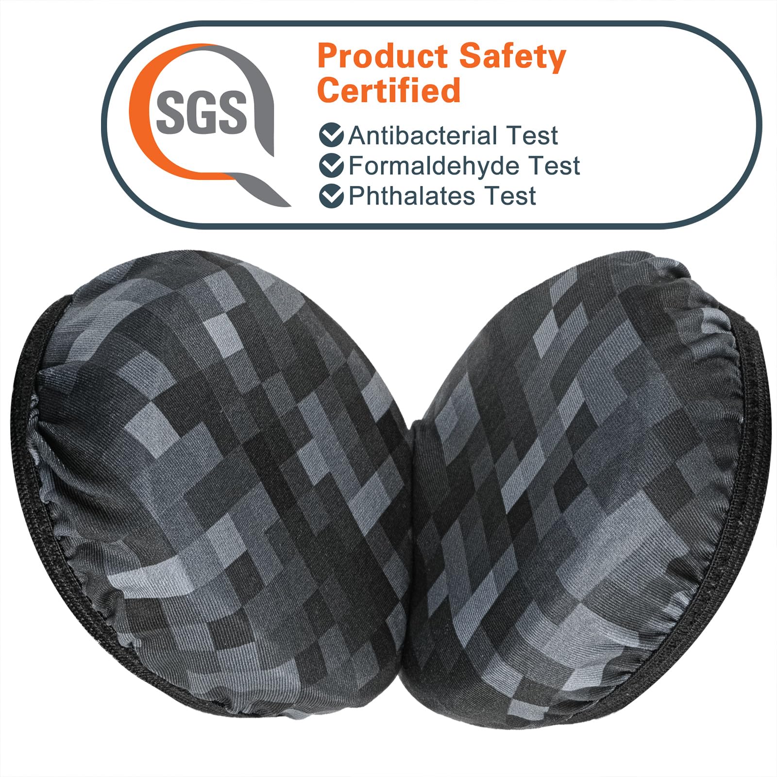 Geekria 2 Pairs Stretchable Headphone Ear Covers - Washable, Sweat-Resistant Fabric Protectors for Over-Ear Headphones (MC Stone/Size M) | Certified Safe for Gym, Travel & Home Use
