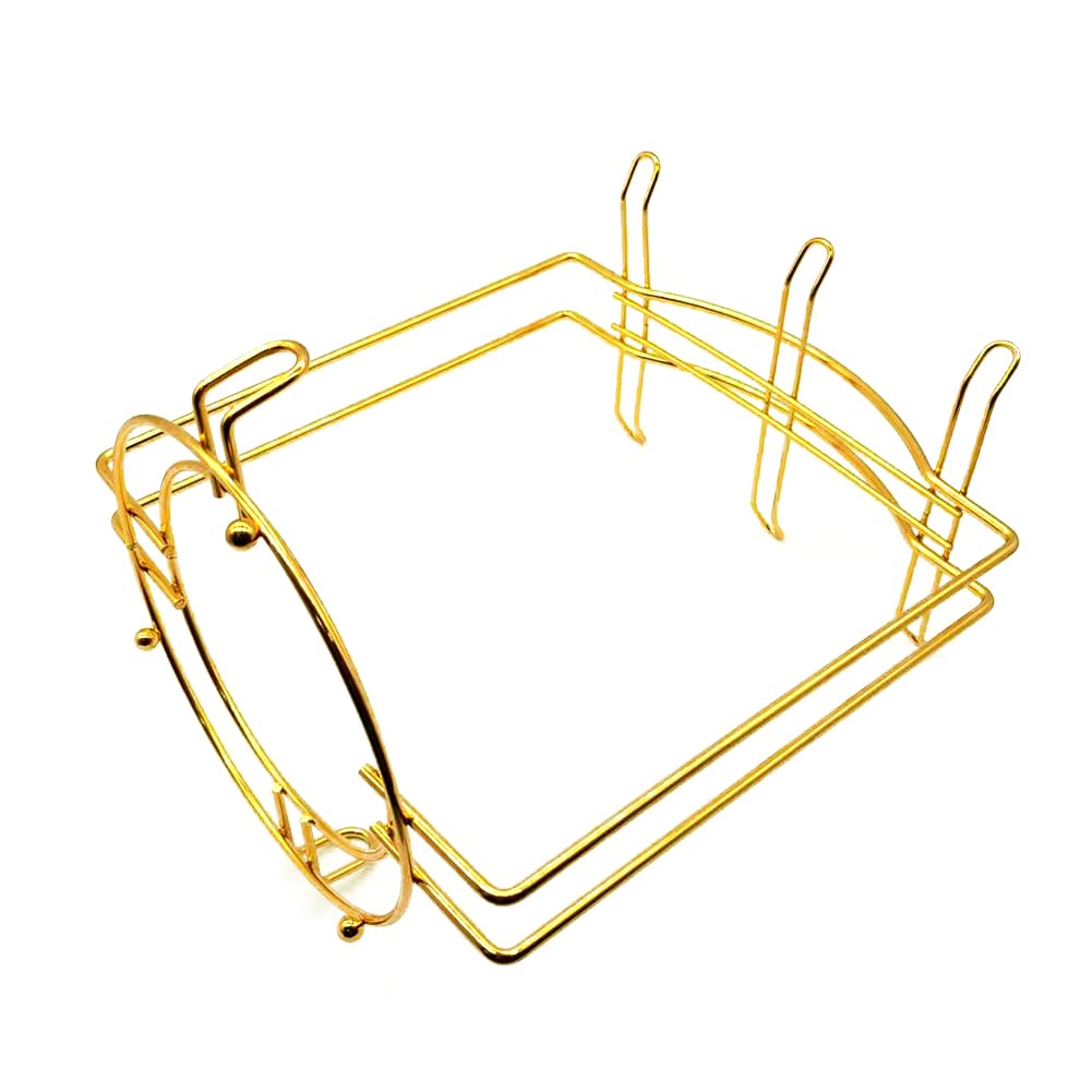 YY YEARCHY Metal Mug Tree Organizer - 6 Hook Hangers Coffee Cup Holder for Espresso & Tea Cups (7.48x8.27 Inch, Gold) | Countertop Drainer Stand for Kitchen, Coffee Bar & Tea Party Decor