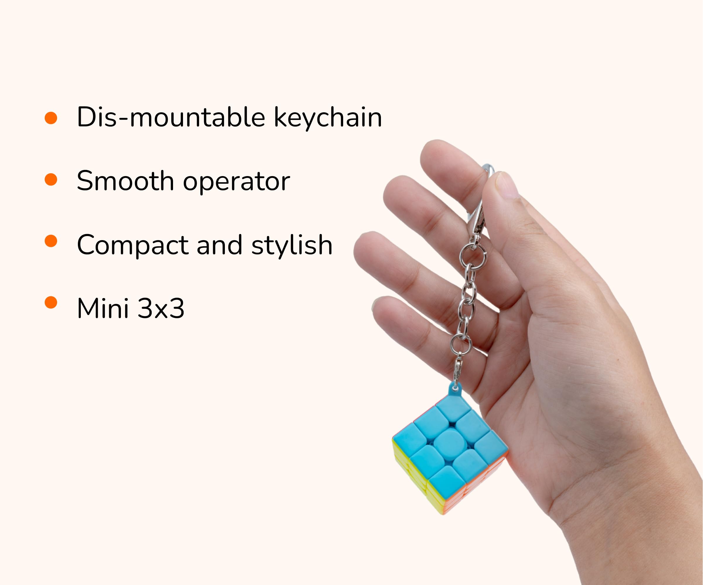 Cubelelo Drift Mini 3x3 Keychain Speed Cube - Compact Magic Puzzle Toy for Kids & Adults | Brain Teaser Game for Stress Relief & Fun | Perfect for Travel, Office, Gifts & Classroom Activities | Ages 3+