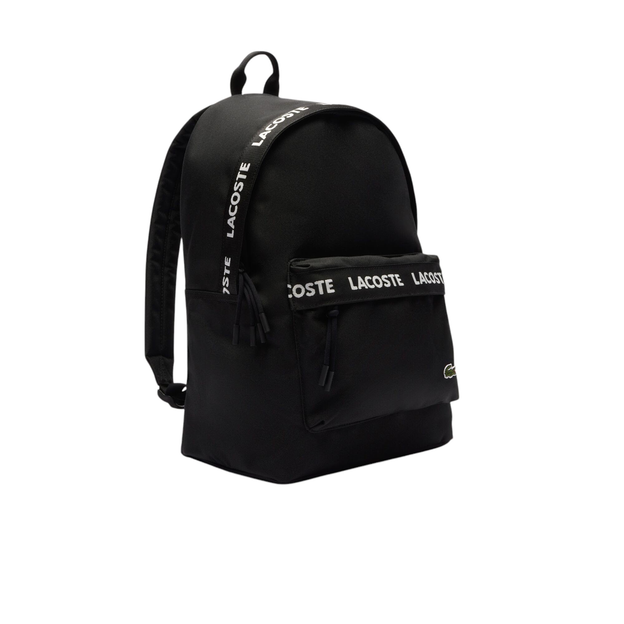 Lacoste Neocroc Logo Backpack for Men & Women - Waterproof Travel Backpack, Lightweight Laptop Bag for Work, School & Gym - Tape Black, One Size