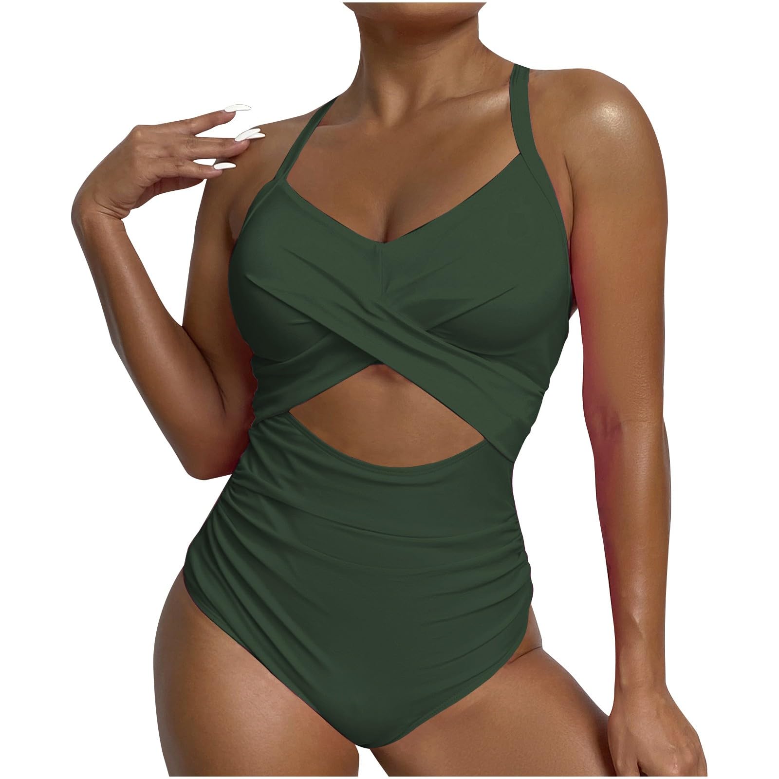 2025 Women's One Piece Swimsuit with Wrap Tie Back & Cutout Design | High Waisted Bikini Set for Tummy Control | Sexy Swimwear for Beach, Pool & Vacation