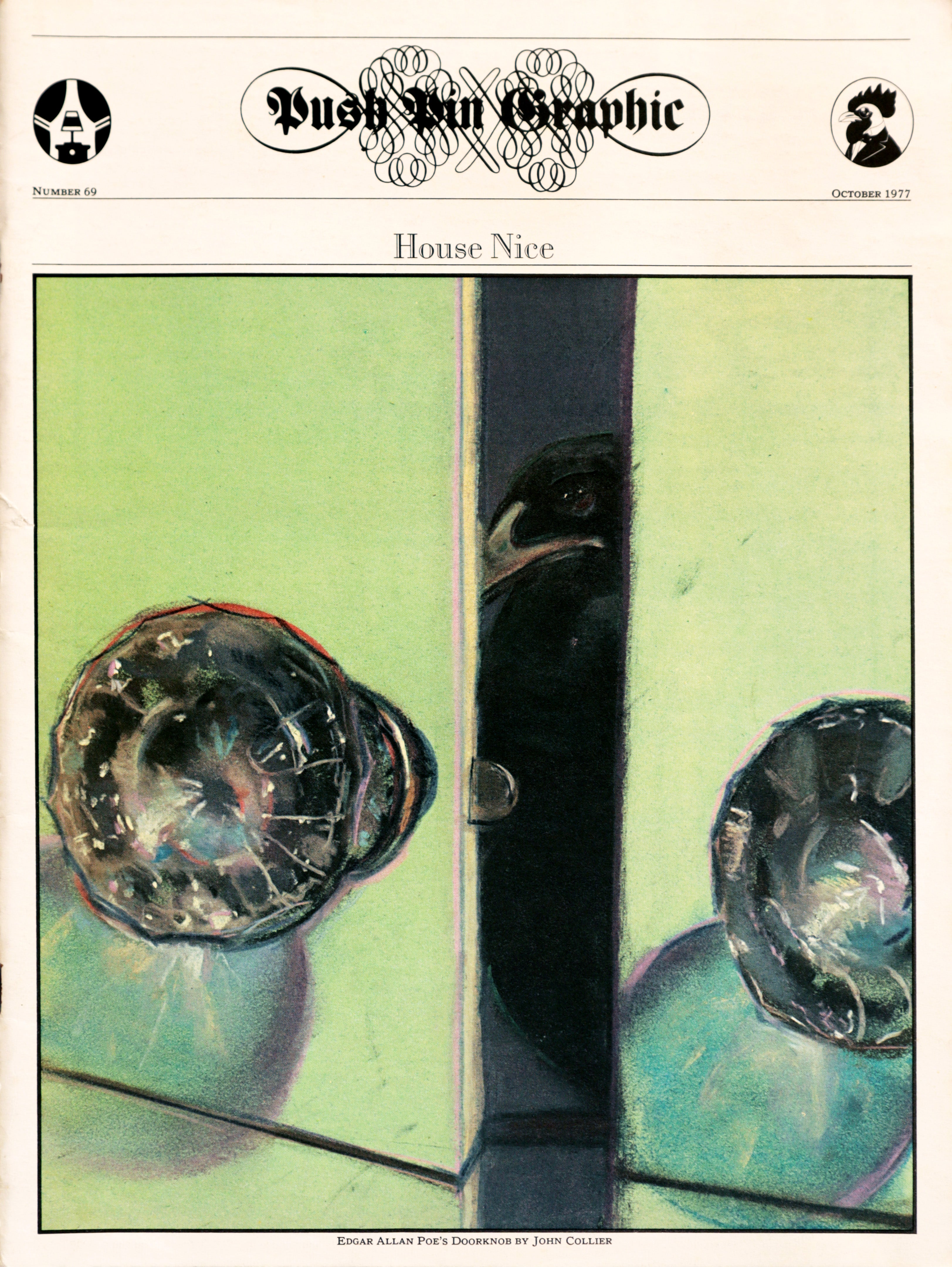 Vintage 1977 Push Pin Graphic Design Magazine - Issue 69 October Edition | American Graphic Art Collectible | Perfect for Design Inspiration & Retro Decor