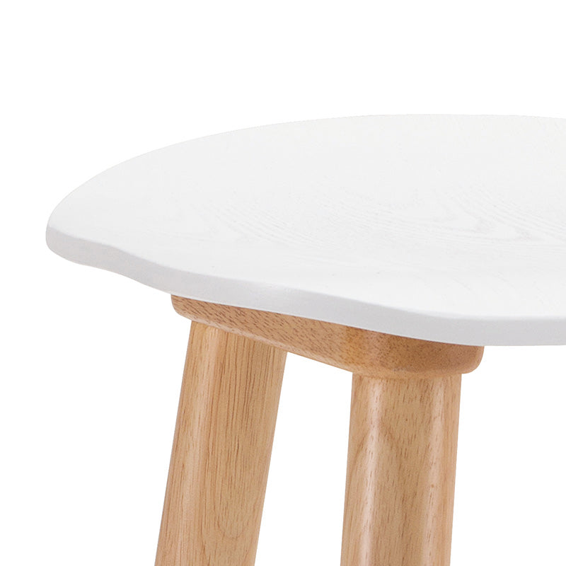 Hetty Counter Stool - Solid Oak Wood with White Finish | Modern Kitchen Bar Stool for Dining Room & Breakfast Nook