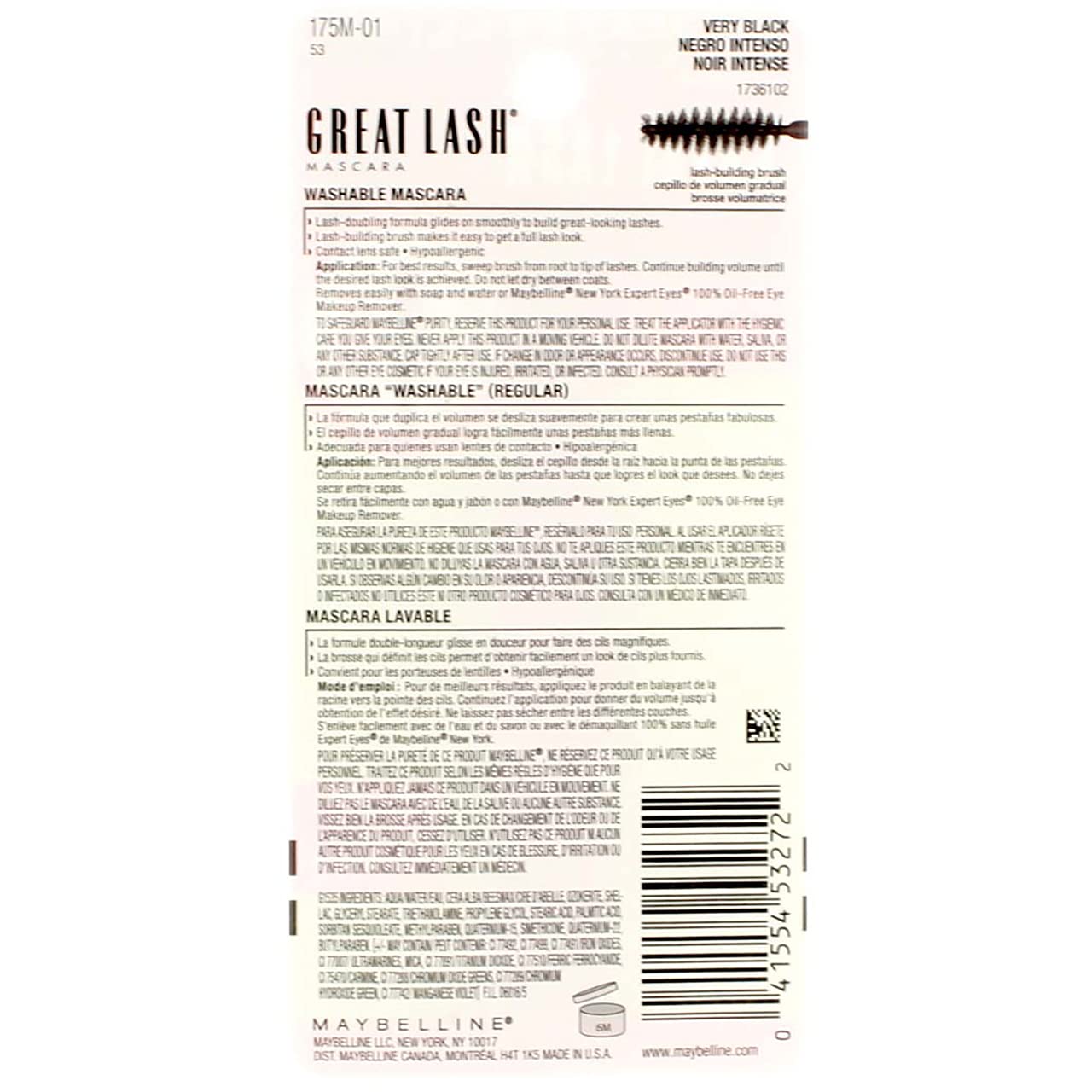 Maybelline Great Lash Mascara - Volumizing & Lengthening Mascara in Brown/Black (Pack of 18) - Perfect for Everyday Wear & Special Occasions