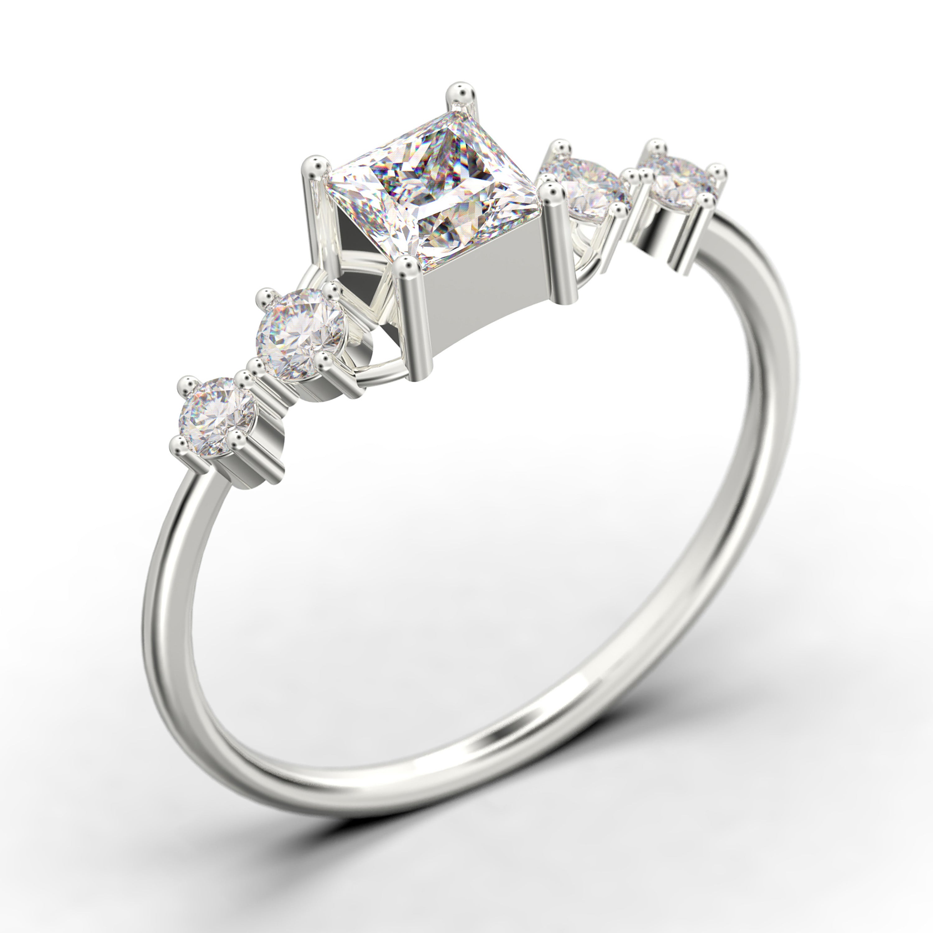 0.75 Carat Princess Cut Moissanite Engagement Ring - Minimalist Anniversary & Wedding Band in 10k/14k/18k Gold - Dainty Promise Ring Gift for Her - Perfect for Proposals, Anniversaries & Special Occasions
