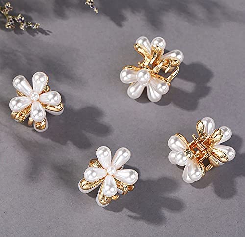 Glamifirsto 4-Piece Korean Style Pearl Hair Clips Set - Large Hair Pins & Barrettes for Women & Girls - Elegant Fashion Hair Accessories for Weddings, Parties & Daily Wear (Style 2)