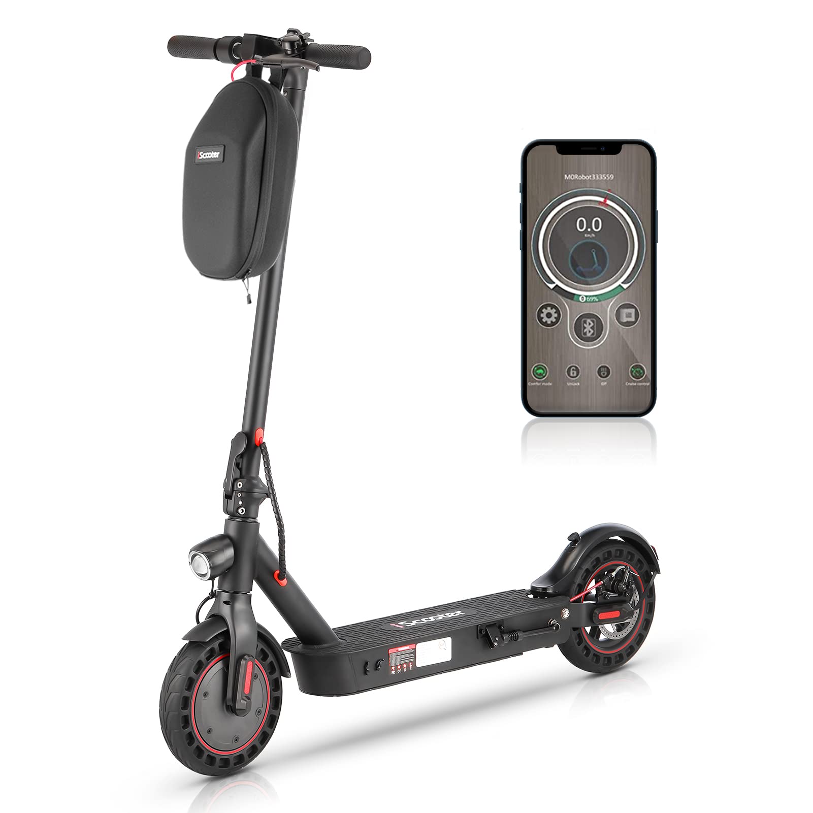 iScooter Electric Scooter for Adults - 22/18 Miles Range, 18.6/15.6 MPH Max Speed, 500/350W Motor - Foldable Commuting Scooter with Dual Braking System & APP Control - Perfect for Urban Commuting, Campus Travel & Family Rides