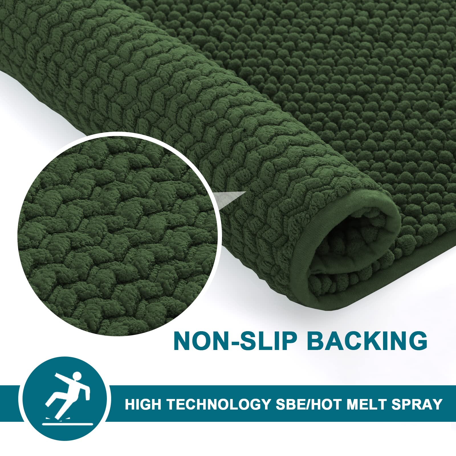 Non-Slip Chenille Bath Mat - 17x24