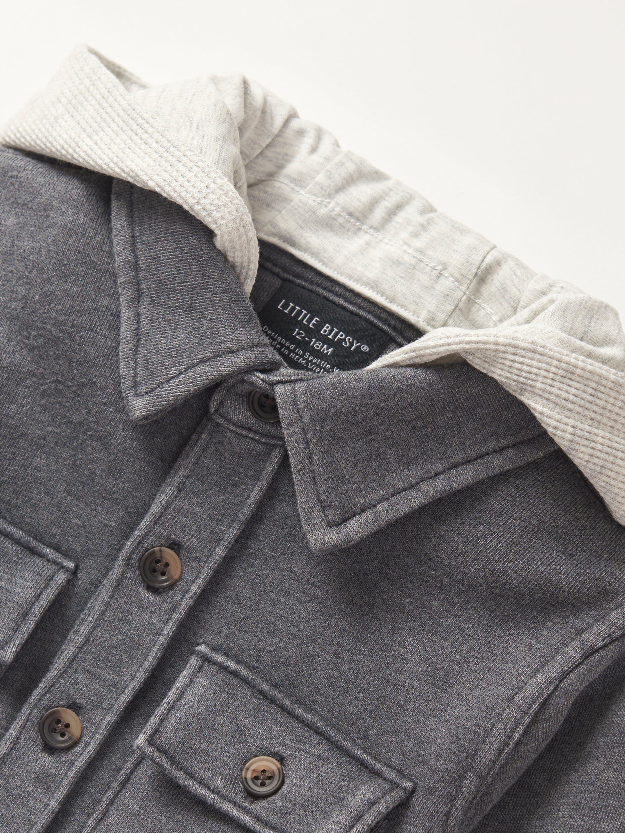 Lightweight Hooded Shacket for Men & Women - Charcoal Wash - Stylish & Comfortable Jacket for Fall & Winter Outdoor Activities