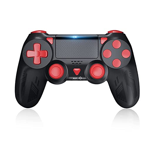 Wireless PS4 Controller Replacement - Compatible with PlayStation 4/Slim/Pro, Dual Vibration, 6-Axis Motion Sensor, Touch Pad & Headset Jack (Black) - Perfect for Gaming, Streaming & Long Play Sessions