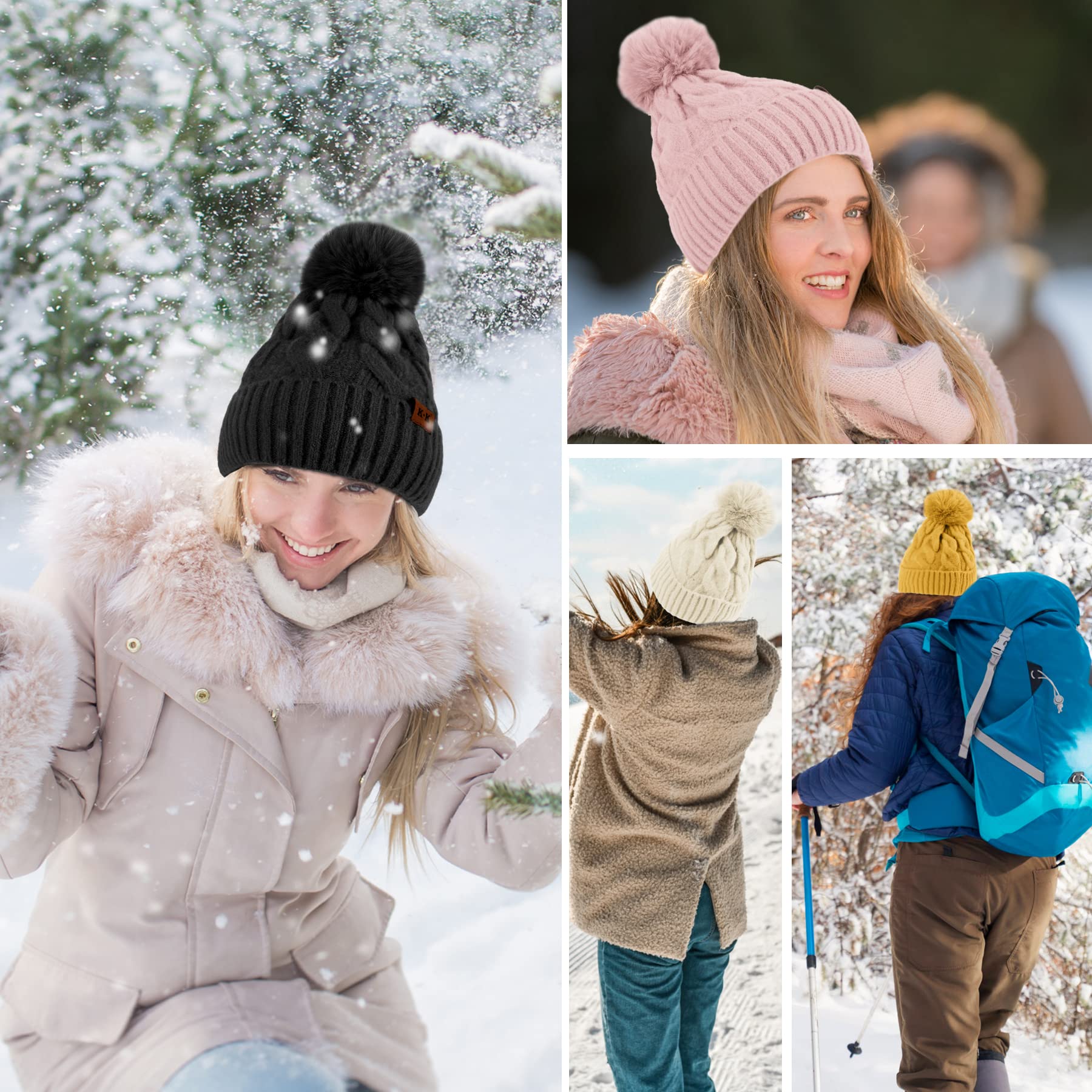 Cozy Fleece Knitted Winter Hat for Men & Women - Warm Beanie for Cold Weather - Perfect for Skiing, Snowboarding & Outdoor Activities