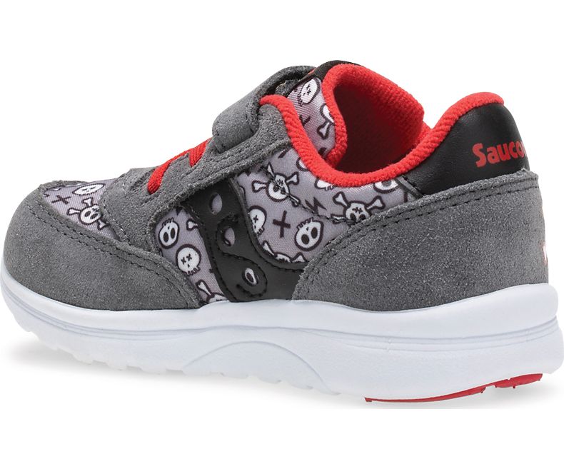 Saucony Grey/Pirate Red Baby Jazz Lite Sneakers for Toddlers & Infants - Comfortable First Walking Shoes for Boys & Girls - Perfect for Playtime & Everyday Wear