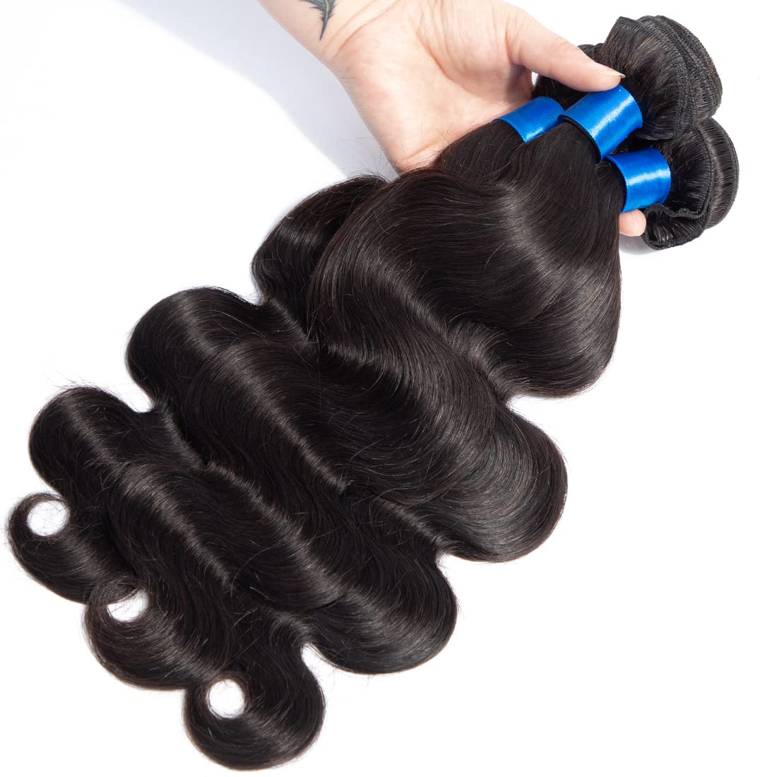 100% Unprocessed Brazilian Virgin Human Hair Weaves - 3 Bundles Body Wave Hair Extensions in Natural Black (22/24/26 Inch) | Perfect for Daily Wear, Parties & Special Occasions
