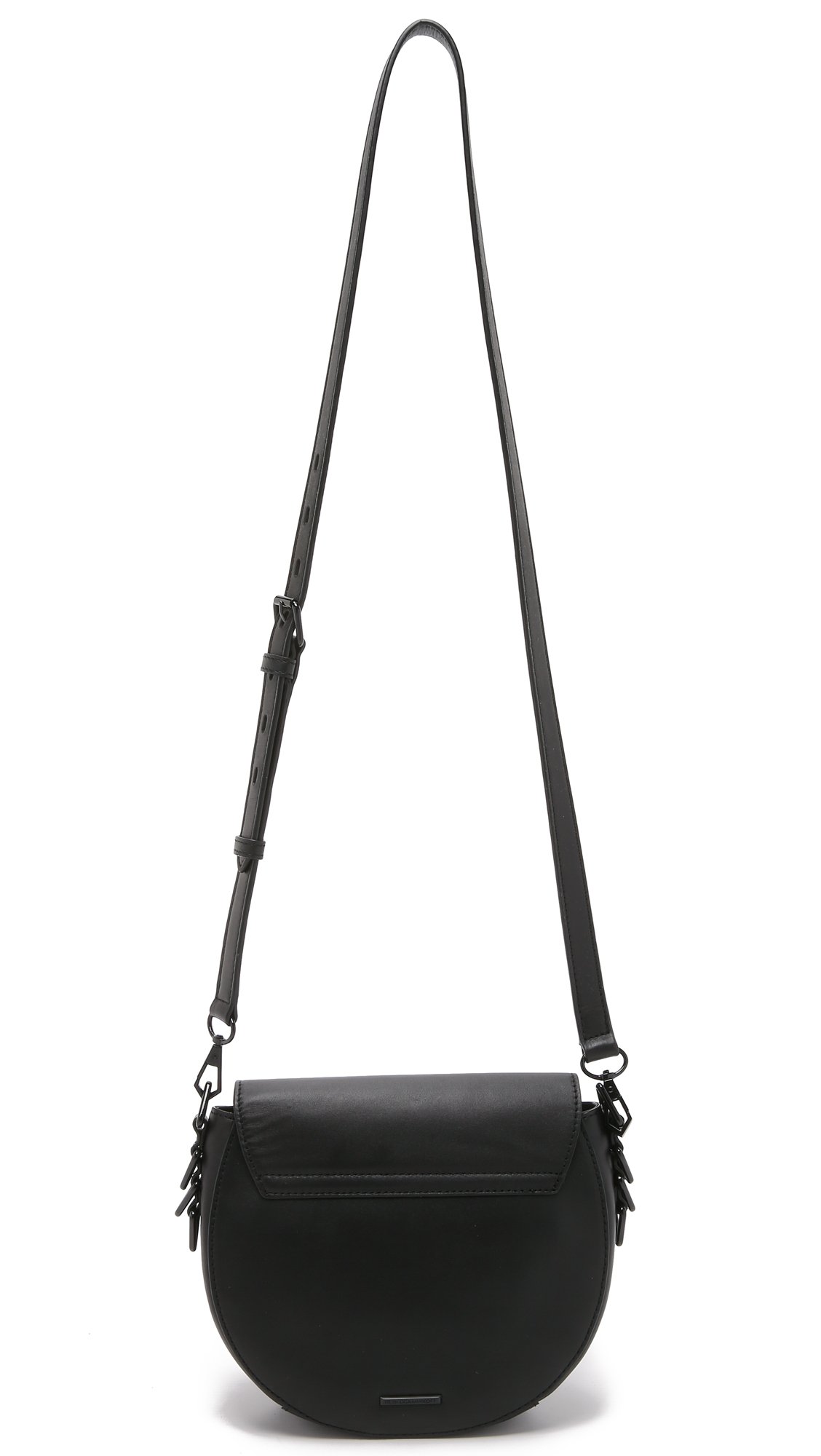 Rebecca Minkoff Women's Astor Star Perforated Leather Saddle Crossbody Bag - Black - Perfect for Work, Travel & Everyday Use