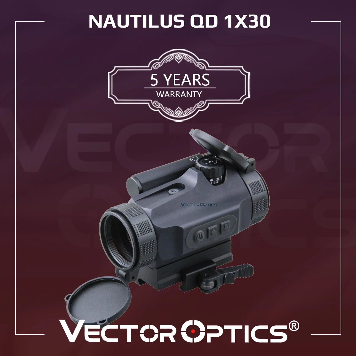 Vector Optics Nautilus GenII QD 1x30 Red Dot Reflex Sight Scope - 3 MOA Auto Light Sensing for Hunting, Shooting | Compatible with AK47, AR-15, 9mm Pistols | Ideal for Tactical, Home Defense & Outdoor Range Practice