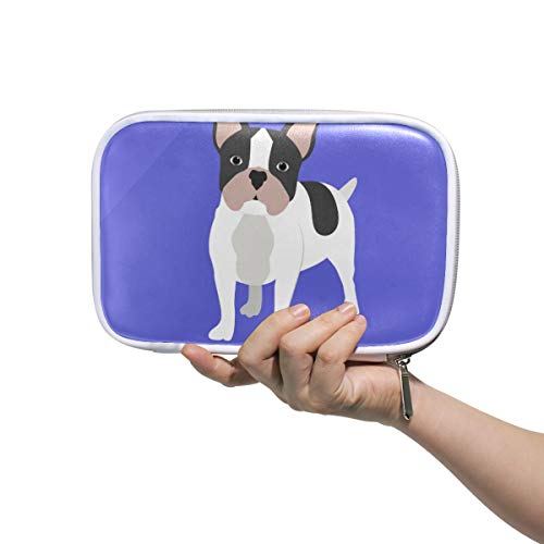ILEEY French Bulldog Pencil Case & Makeup Bag - Large Capacity Cosmetic Organizer for Travel, School, Work | Cute Bulldog Design for Girls, Teens, Women | Perfect for Pencils, Brushes, Toiletries