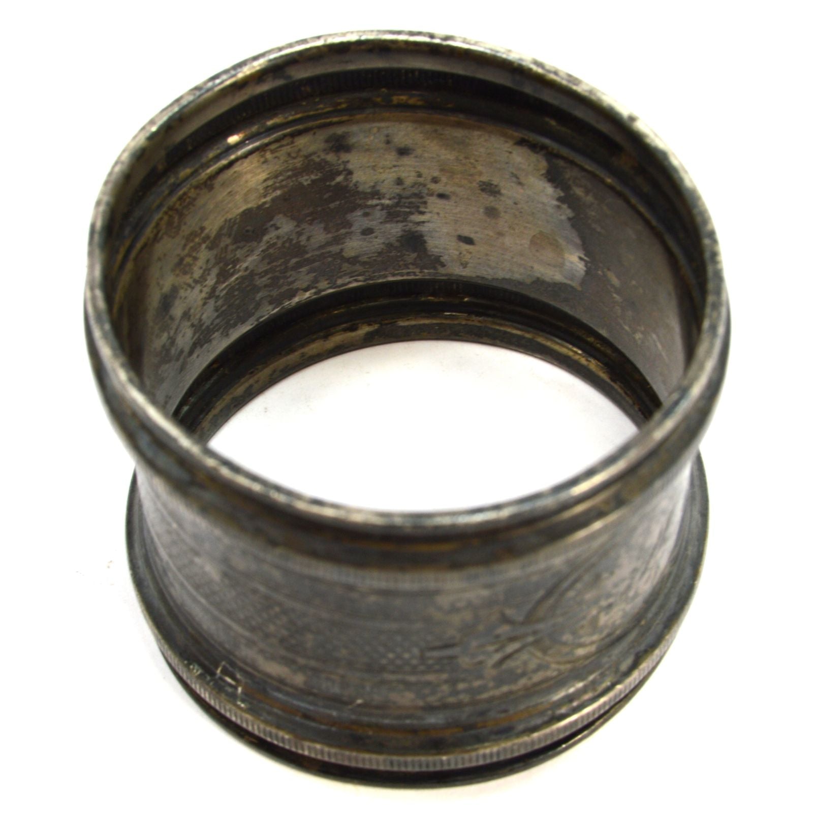 Antique Sterling Silver Napkin Ring - .925 Tested & Engraved 