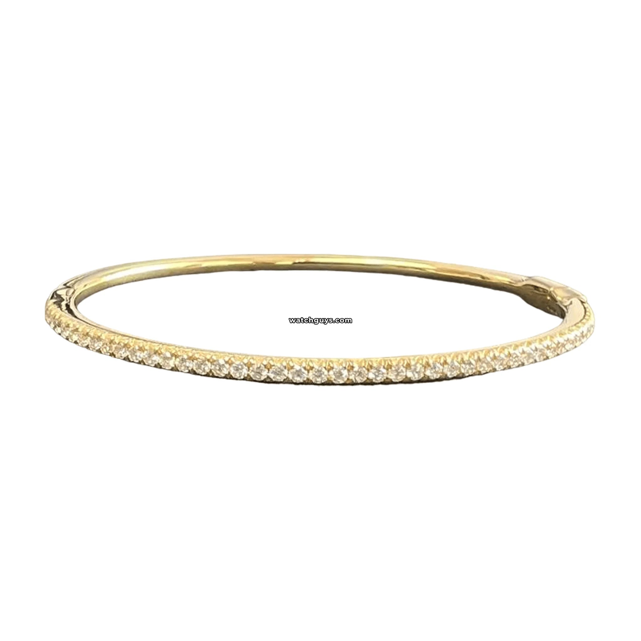 18K Yellow Gold Diamond Bangle Bracelet - 0.83 Carat Genuine Diamond Jewelry for Women, Elegant Gift for Anniversary, Wedding & Special Occasions