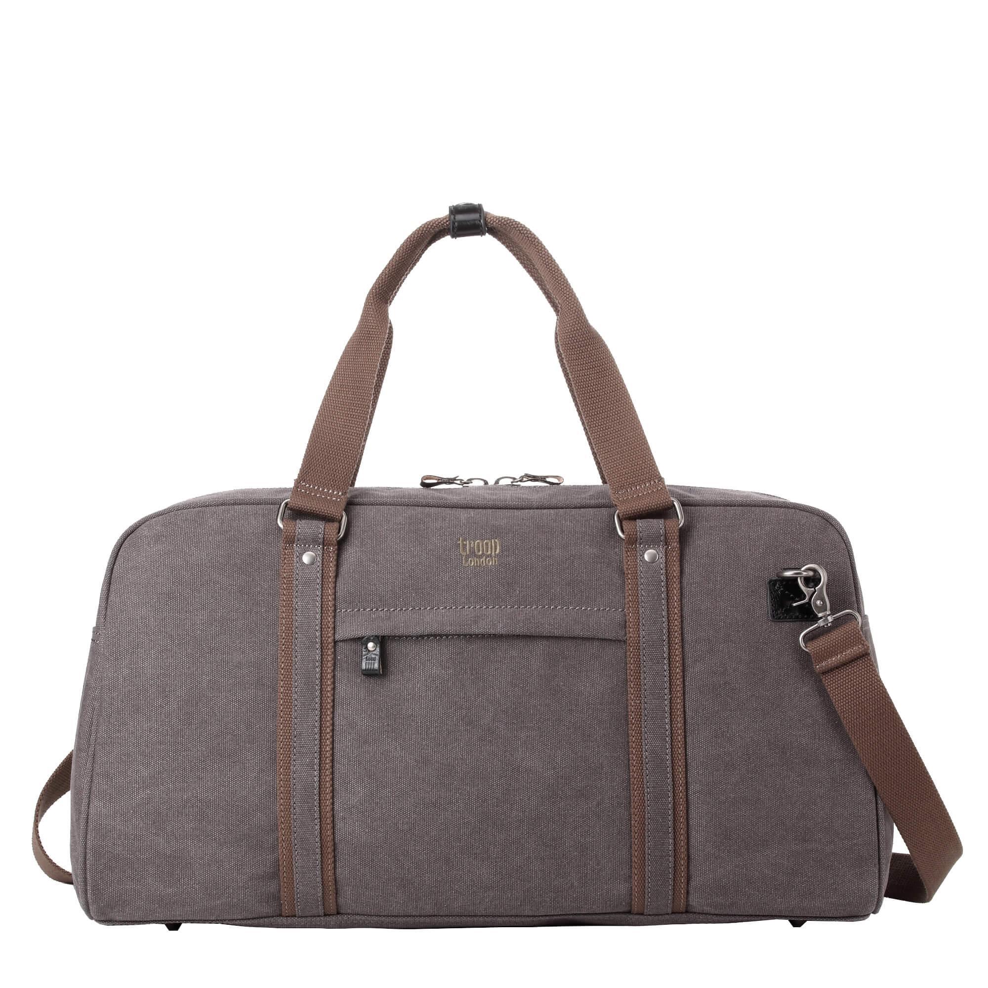 TRP0389 Troop London Classic Canvas Travel Duffel Bag - Large Waterproof Holdall for Gym, Weekend Trips & Air Travel | Durable Carry-On Luggage for Men & Women