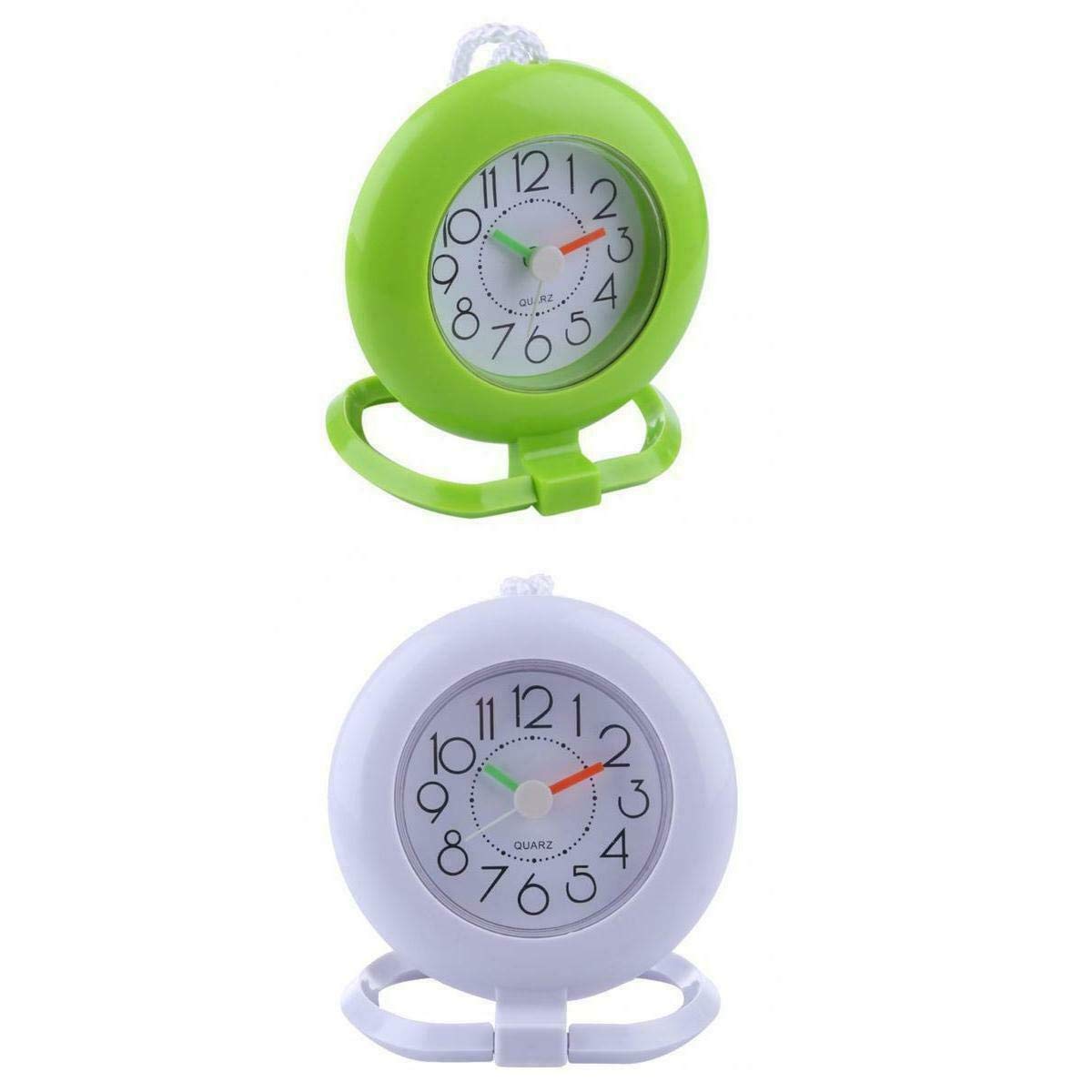 2-Pack Silent Non-Ticking Plastic Wall Clocks - Waterproof Bathroom & Shower Clock with 12-Hour Time Display - Perfect for Home, Office, Kitchen Decor and Daily Time Management