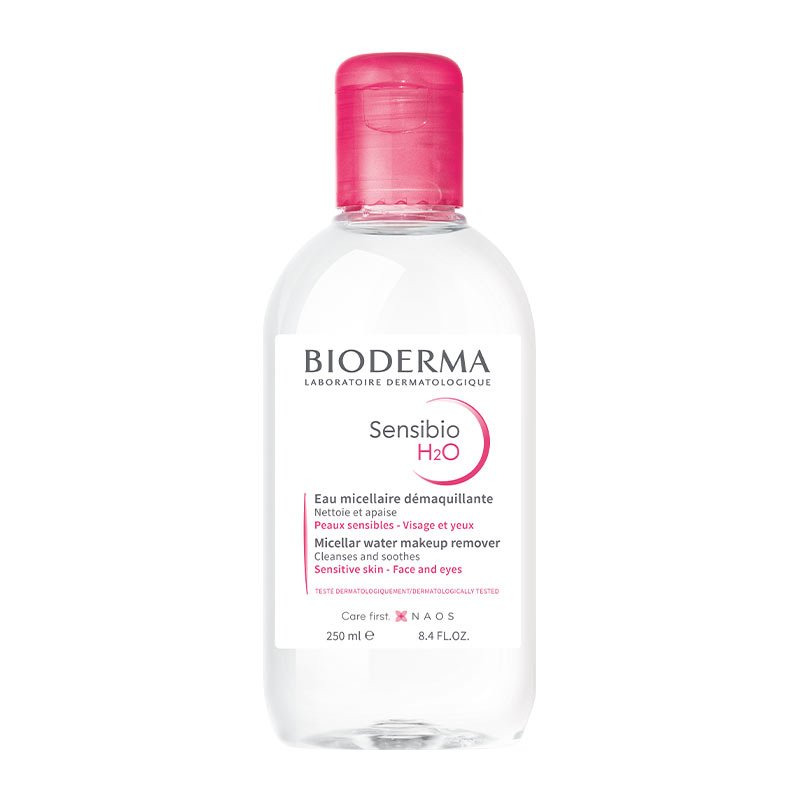 Bioderma Sensibio H2O Micellar Water Makeup Remover & Cleanser for Sensitive Skin - Gentle Face Cleansing Solution for Daily Use, Travel & Post-Workout Refresh