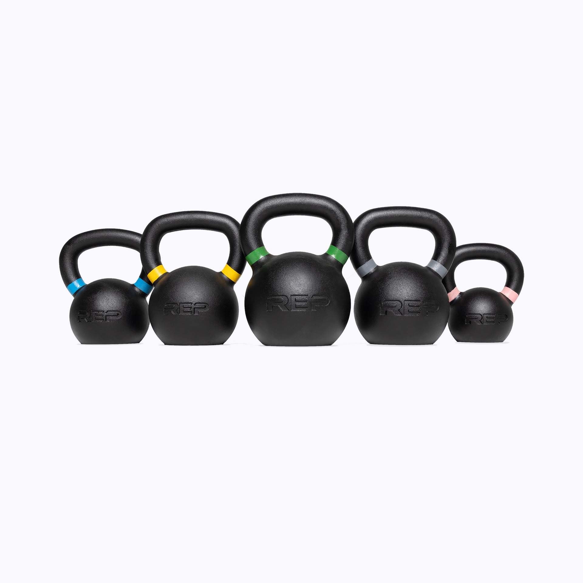 REP FITNESS Kettlebells for Strength Training, CrossFit & Home Gym Workouts - Cast Iron Weights with LB/KG Markings - Perfect for HIIT, Functional Fitness & Full-Body Exercises