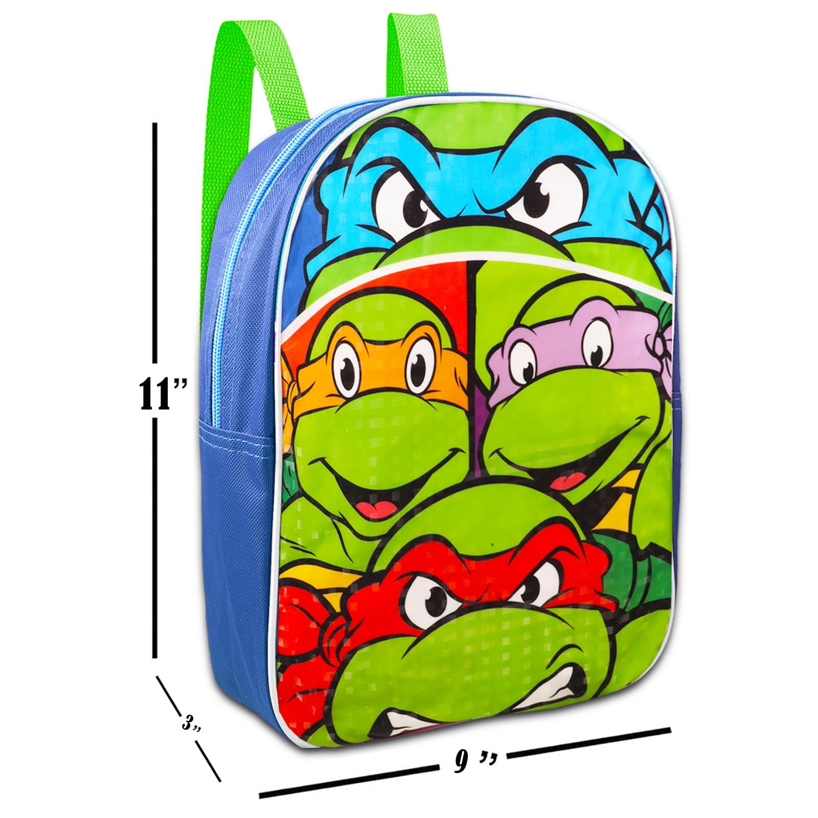 TMNT Mini Backpack Set for Boys - 11 Inch Teenage Mutant Ninja Turtles Backpack with Lunch Box, Stickers & Accessories | Perfect for School, Daycare & Kids' Adventures
