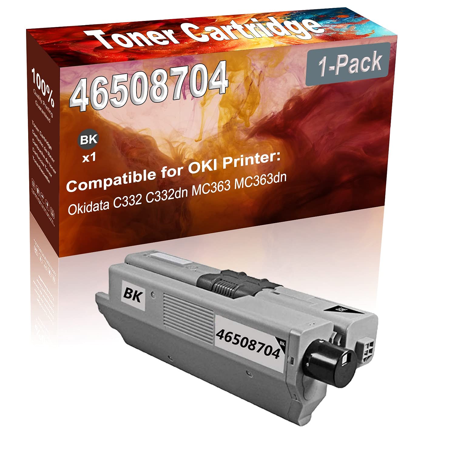 High Capacity Black Laser Toner Cartridge - 1-Pack Replacement for Okidata C332/C332dn Printers | Compatible with OKI 46508704 | Ideal for Office Printing & Business Documents