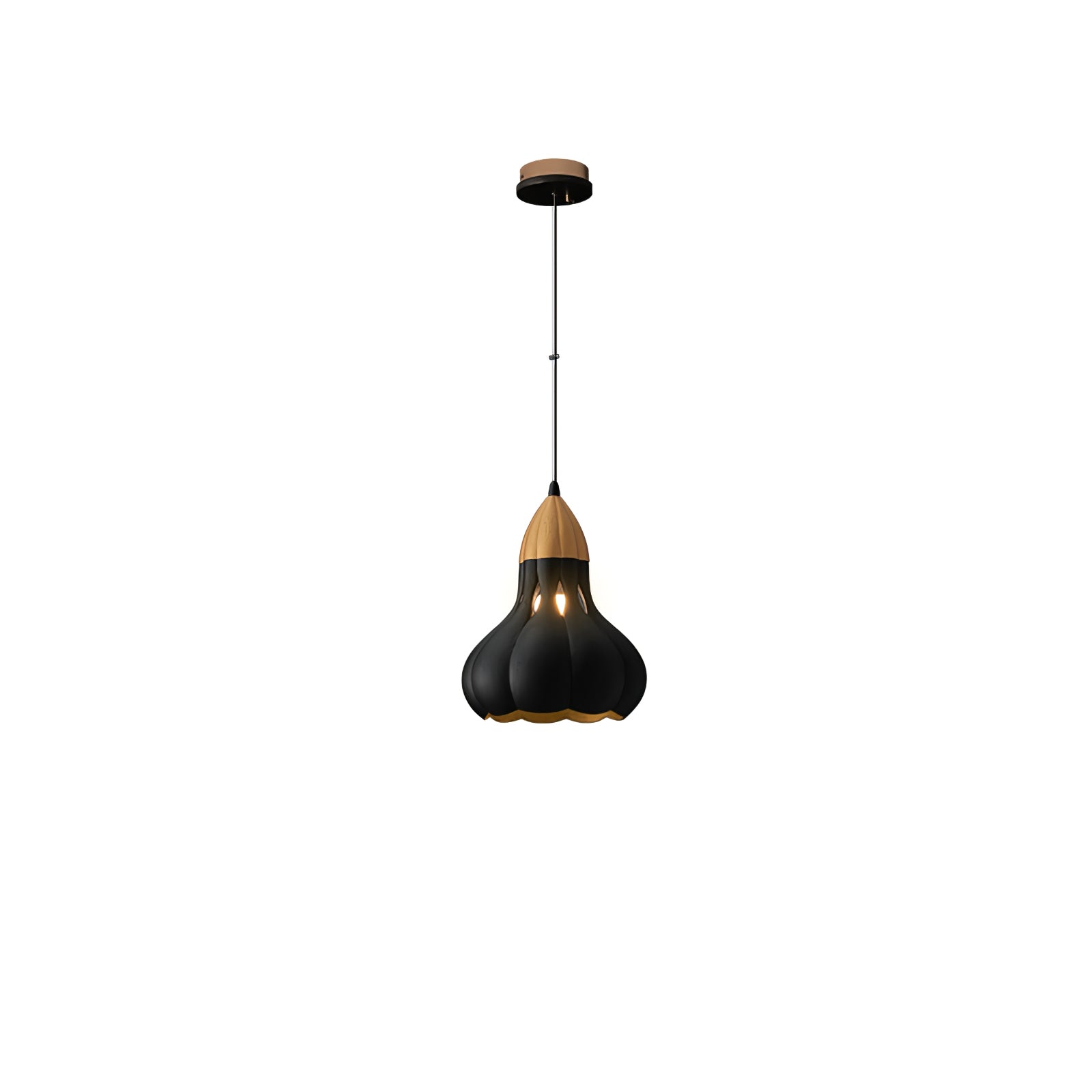 Aubree Wooden Pendant Light - Modern Hanging Chandelier for Dining Room, Kitchen Island, Bedroom & Living Room Lighting Decor