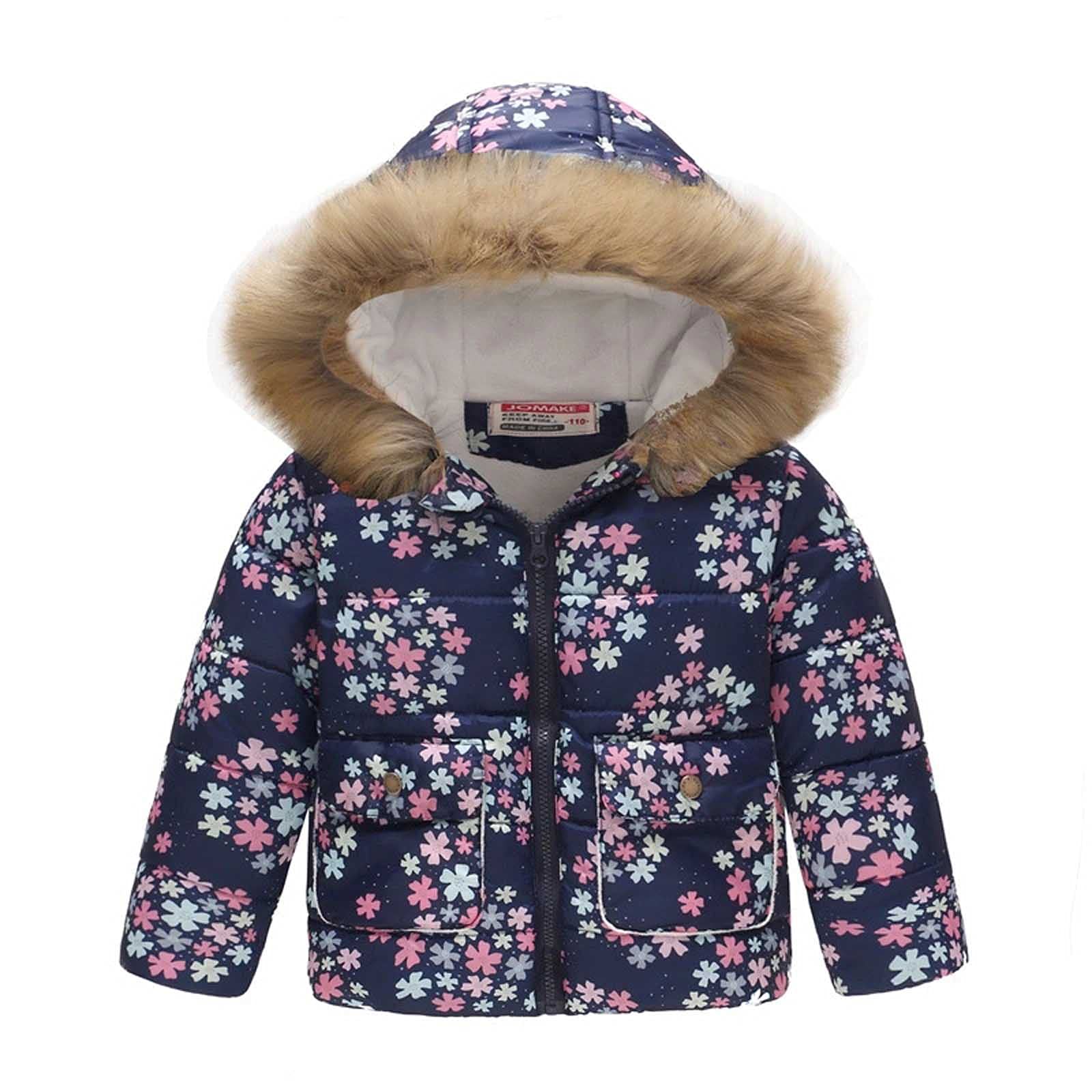 GoodLock Baby Girls Thick Winter Coat - Warm Padded Dot Bow Jacket for Toddlers & Kids | Perfect for Snow Play, School & Outdoor Activities