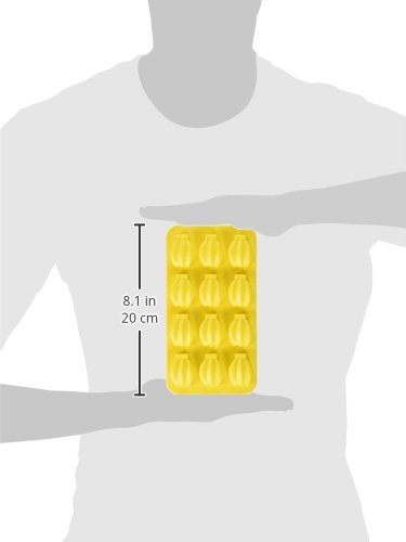 Flexible Banana Shaped Ice Cube Tray - Novelty 12-Cube Silicone Mold for Fun Drinks & Gag Gifts - Perfect for Cocktails, Parties, and Practical Jokes (Yellow, One Size)