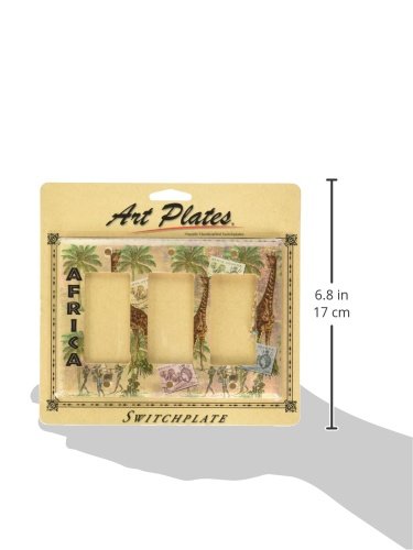 African Art Switch Plate - Handcrafted Triple Rocker Light Switch Cover for Home Decor, Living Room, Bedroom, or Office
