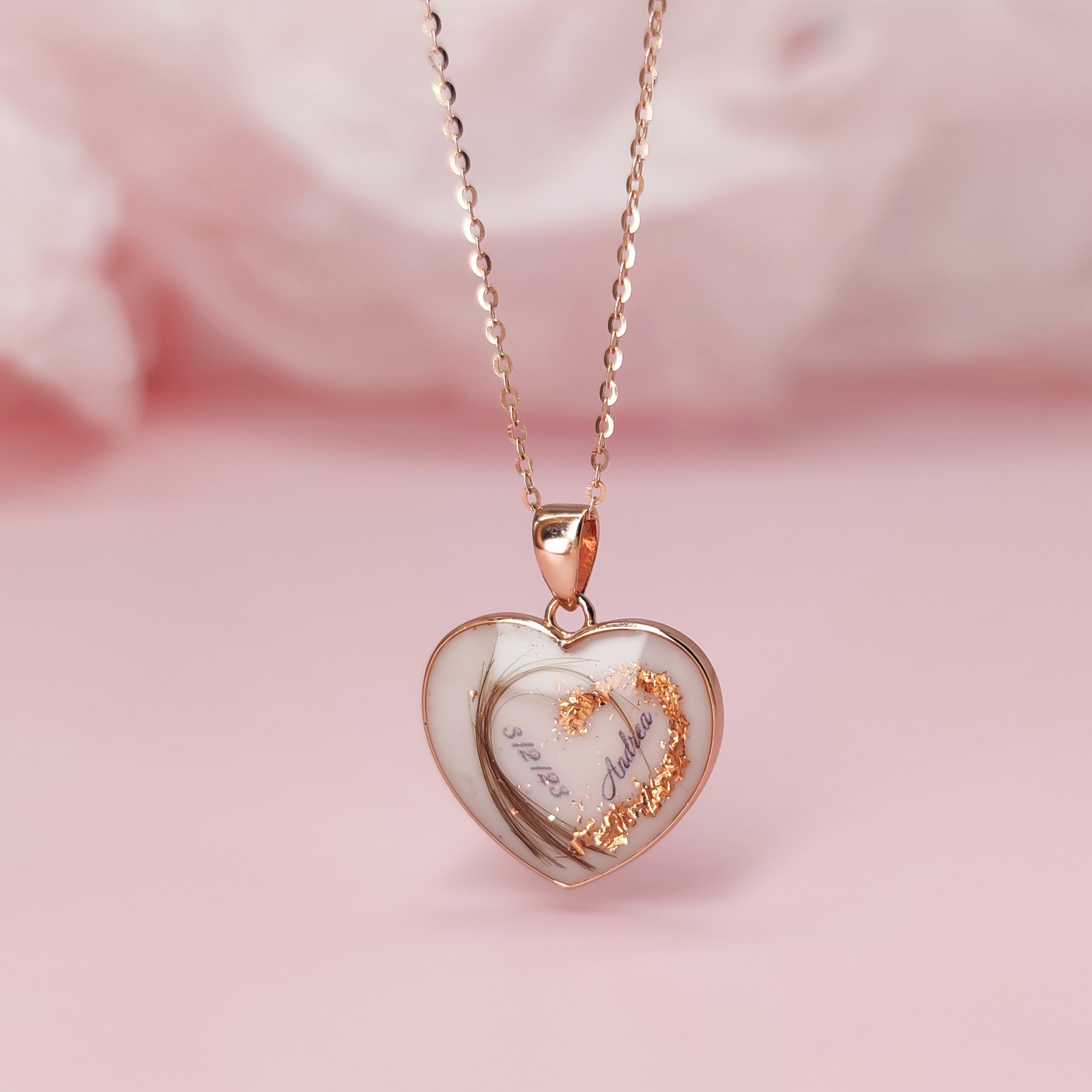 LifeTree: Heart Shaped Breastmilk & Baby Hair Gold Necklace - Keepsake Jewelry for Moms, Personalized Memorial Gift for New Mothers - Perfect for Baby Showers, Christenings & Cherished Memories