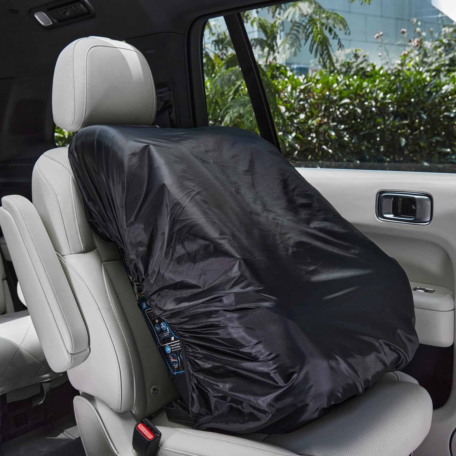 Premium Waterproof & Dustproof Car Seat Cover for Air Travel - Sun Shade Protector Blocks Heat & UV Rays | Durable Gate Check Travel Bag for Baby Car Seats | Ideal for Airplane, Road Trips & Outdoor Adventures (Black)