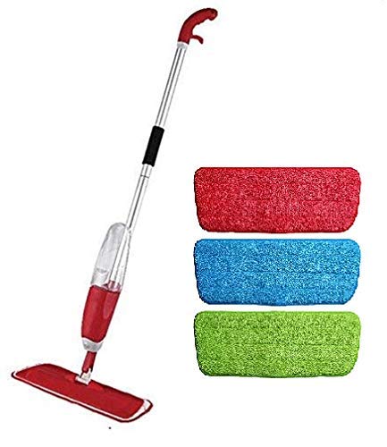 Prachit Spray Mop Set with 3 Microfiber Washable Pads - 360° Swivel Floor Cleaner for Wet & Dry Mopping | Perfect for Hardwood, Tile & Laminate Floors in Home, Office & Kitchen Cleaning