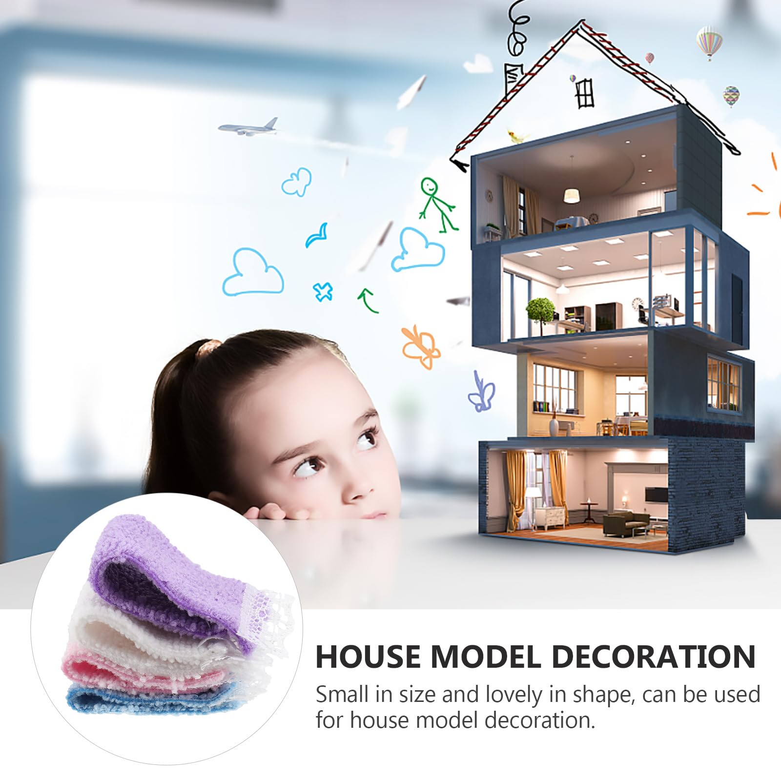 Miniature Dollhouse Bathroom Towels - DIY Accessories for Kids Play & Decor