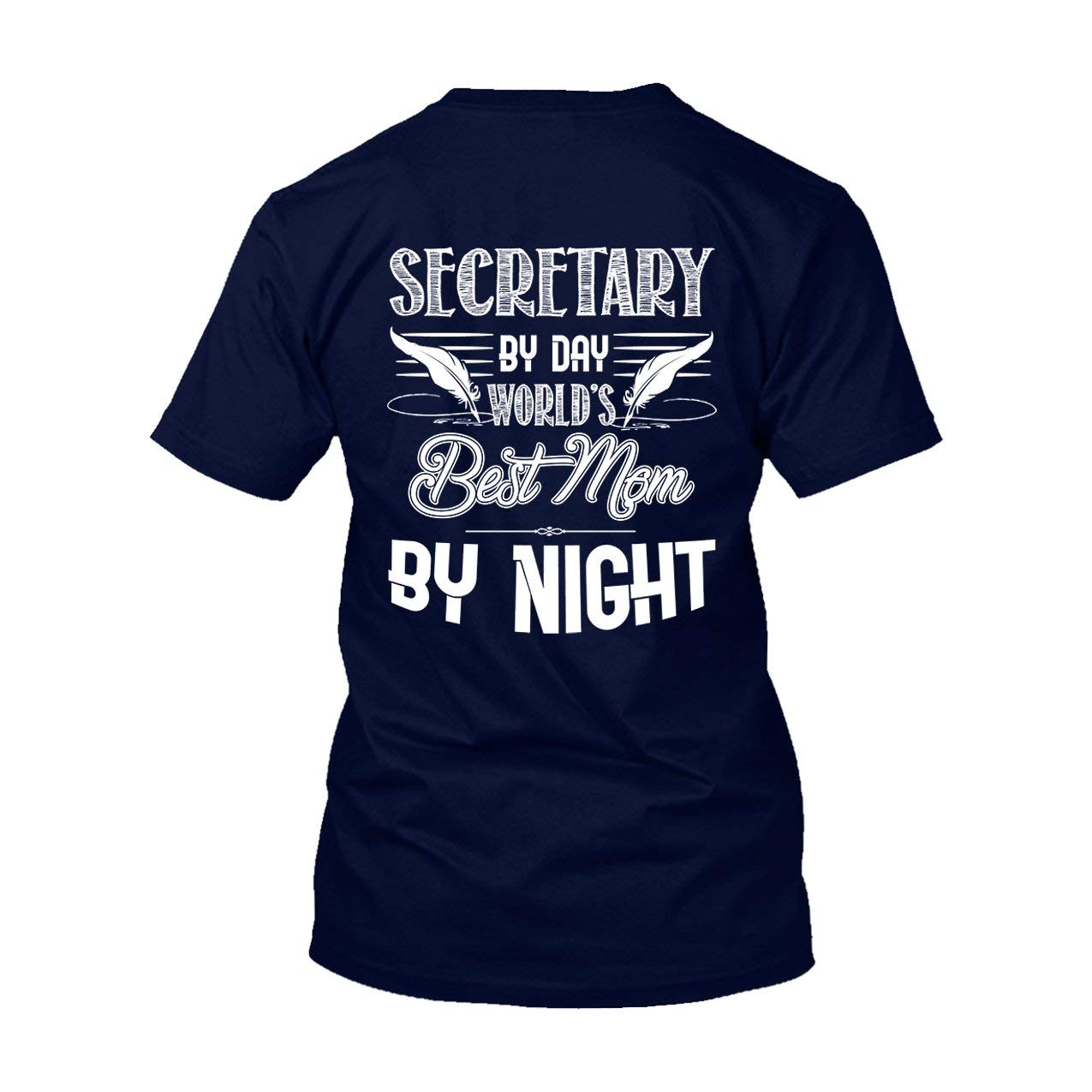 Secretary by Day Mom by Night Shirts - Soft Cotton Tee for Working Moms - Funny Office & Parenting Gift Idea - Perfect for Work, Home & Everyday Wear