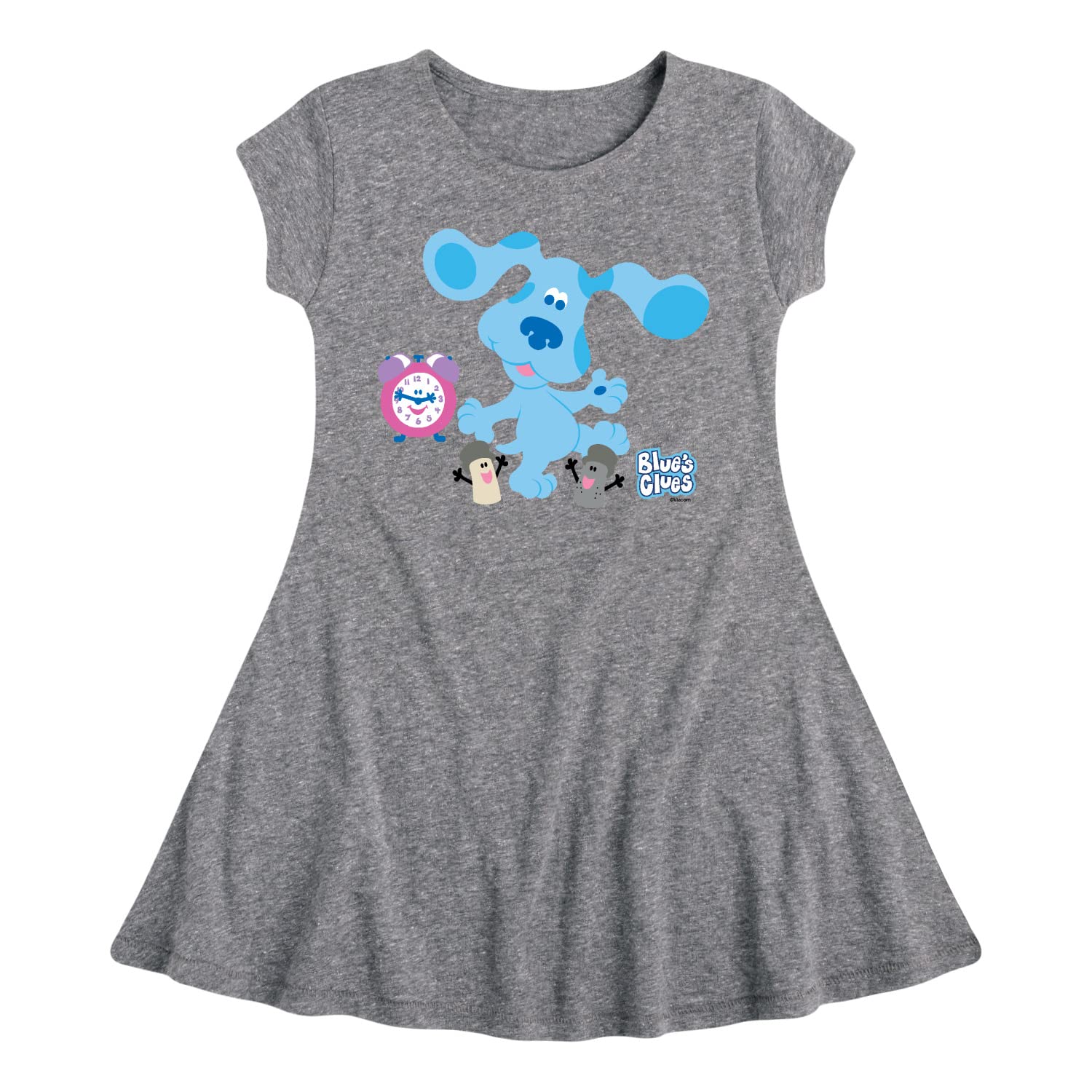 Blue Clues & You! Toddler & Youth Girls Fit and Flare Dress - Hybrid Apparel | Cute Playdate & Birthday Party Outfit for Kids