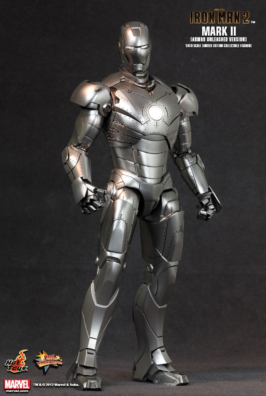 Hot Toys Iron Man 2 Movie Masterpiece Limited Edition 1/6 Scale Collectible Figure - Iron Man Mark II Armor Unleashed - Perfect for Marvel Fans, Action Figure Collectors & Home Display