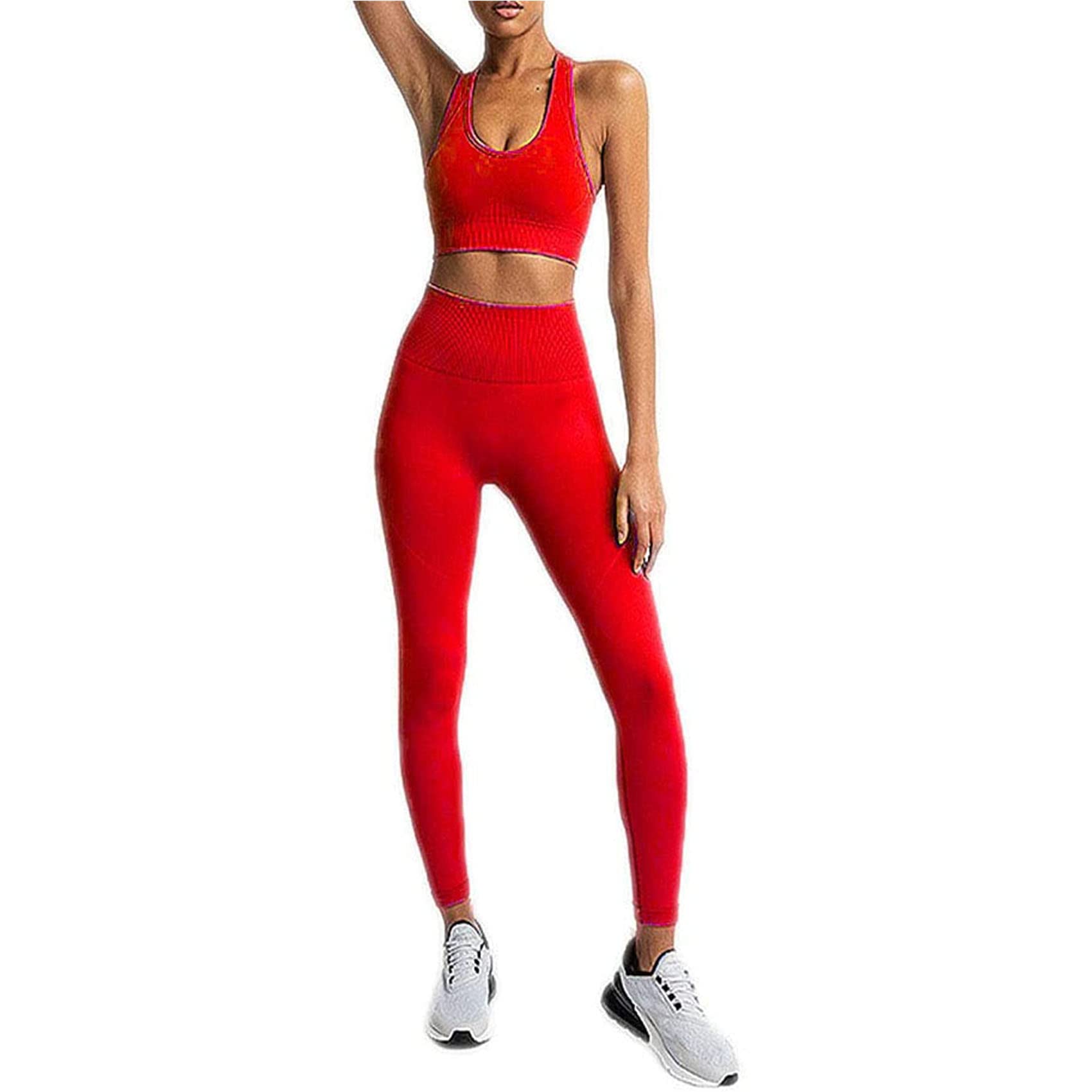 Hotexy Women's 2-Piece Seamless Workout Set - Yoga Leggings & Sports Bra Tank Top Gym Outfit for Yoga, Running & Fitness Training