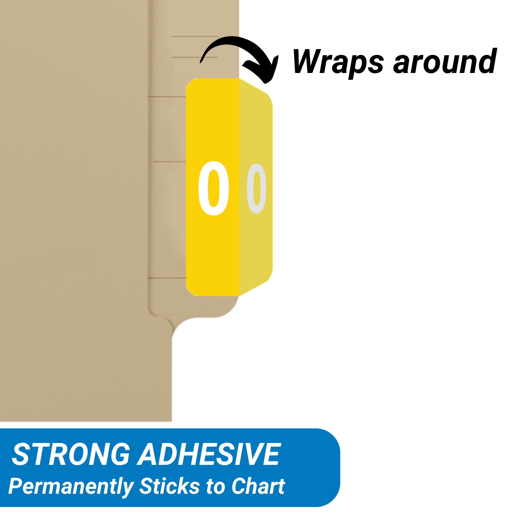 Doctor Stuff - File Folder Labels, Number 1, Compatible with SMEAD LCC - SLCC Series Chart Stickers, Blue, 2