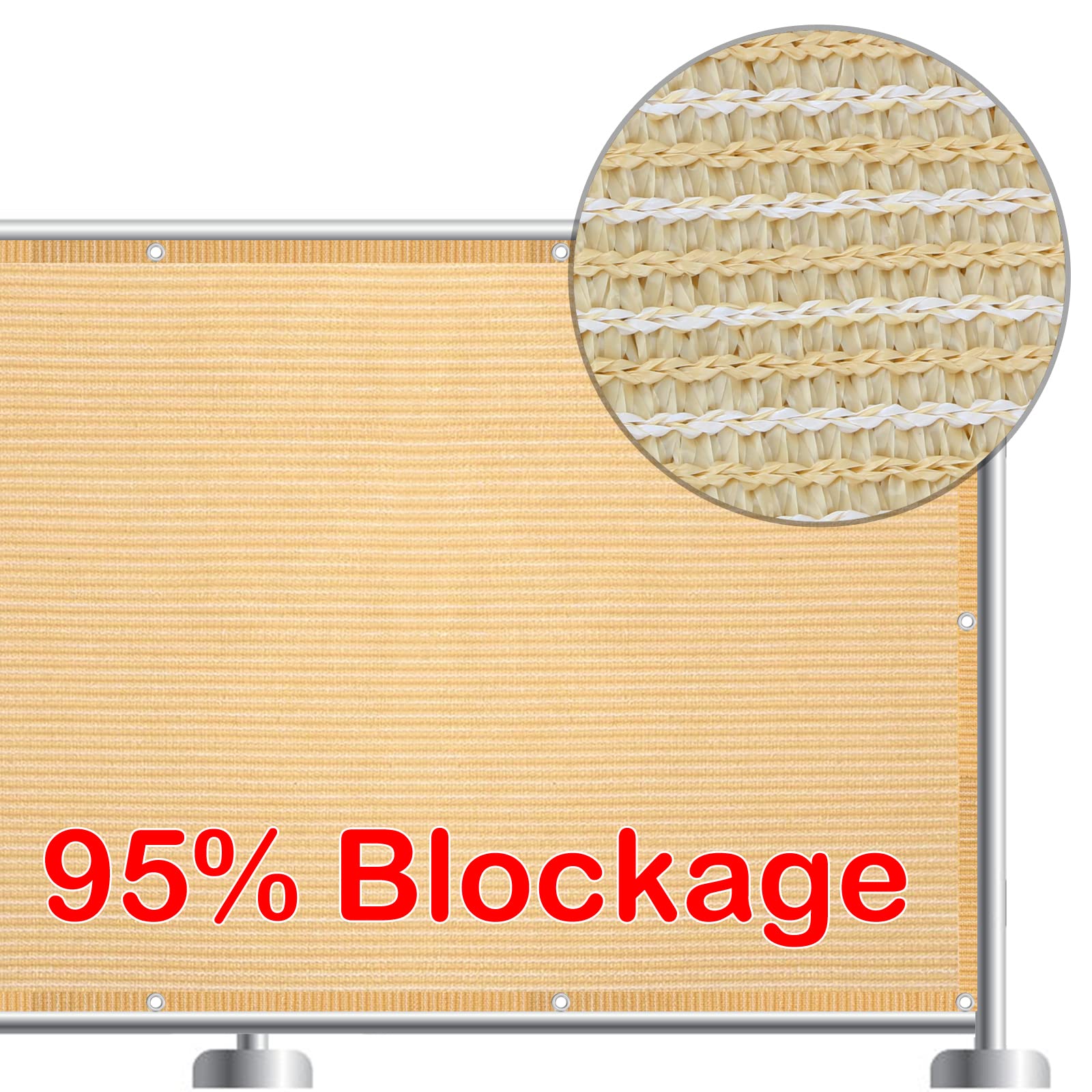 UV Resistant Balcony Privacy Screen - 3' x 11' Beige Outdoor Mesh Fence Cover for Deck, Patio, Porch & Pool Areas | Weatherproof Shade Solution for Apartments, Backyards & Railings | Perfect for Sun Protection & Creating Private Outdoor Spaces