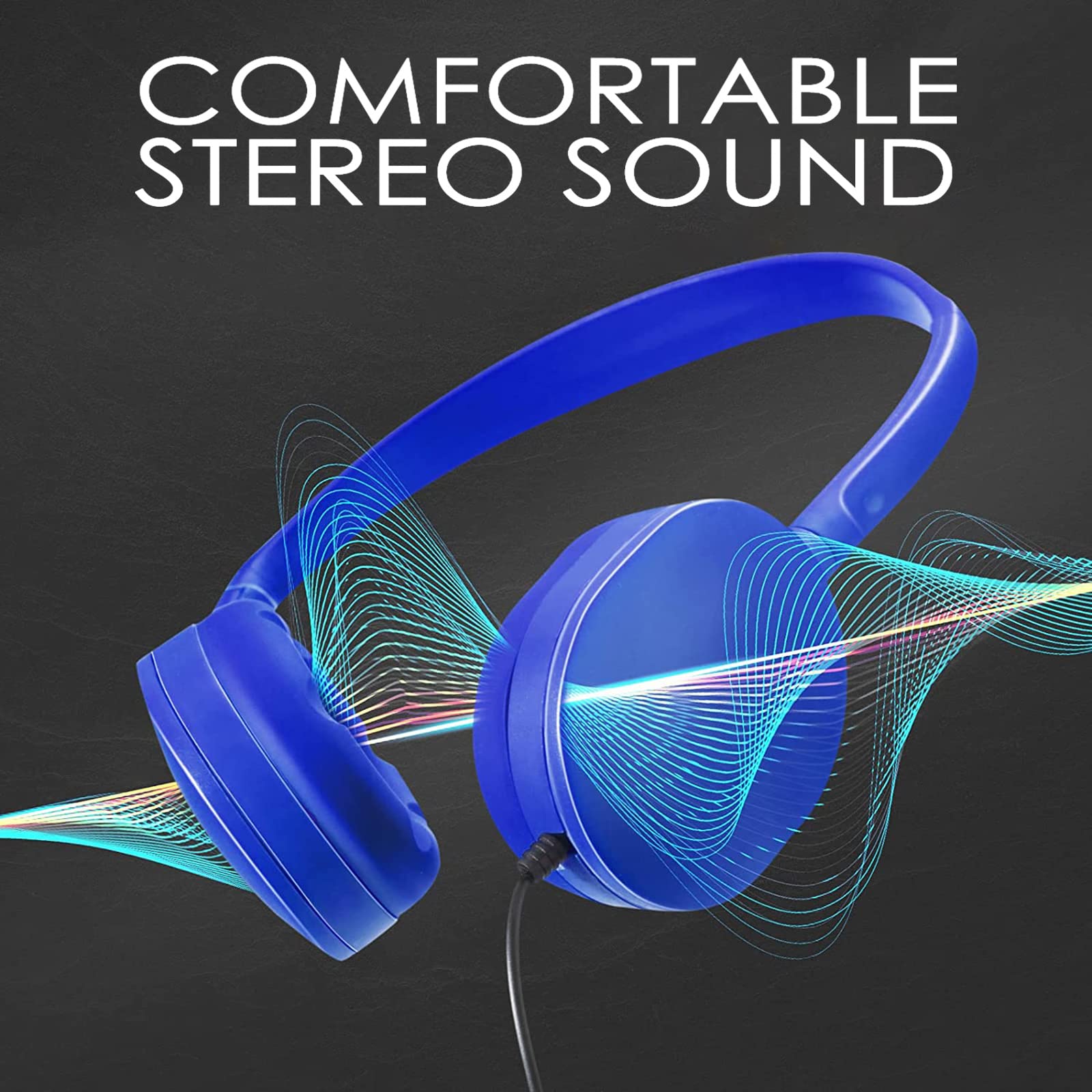 Geekria 24 Pack Kids Wired Headphones for Classroom, Schools & Libraries - Durable On-Ear Headsets for Students & Computer Labs