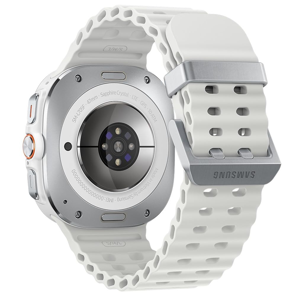 SAMSUNG Galaxy Watch Ultra 47mm LTE Smartwatch - Titanium White (Renewed) | AI Fitness Tracker with Heart Rate Monitor, Sleep Tracking, GPS, Energy Score & Wellness Tips | Perfect for Workouts, Running, Swimming & Daily Health Monitoring