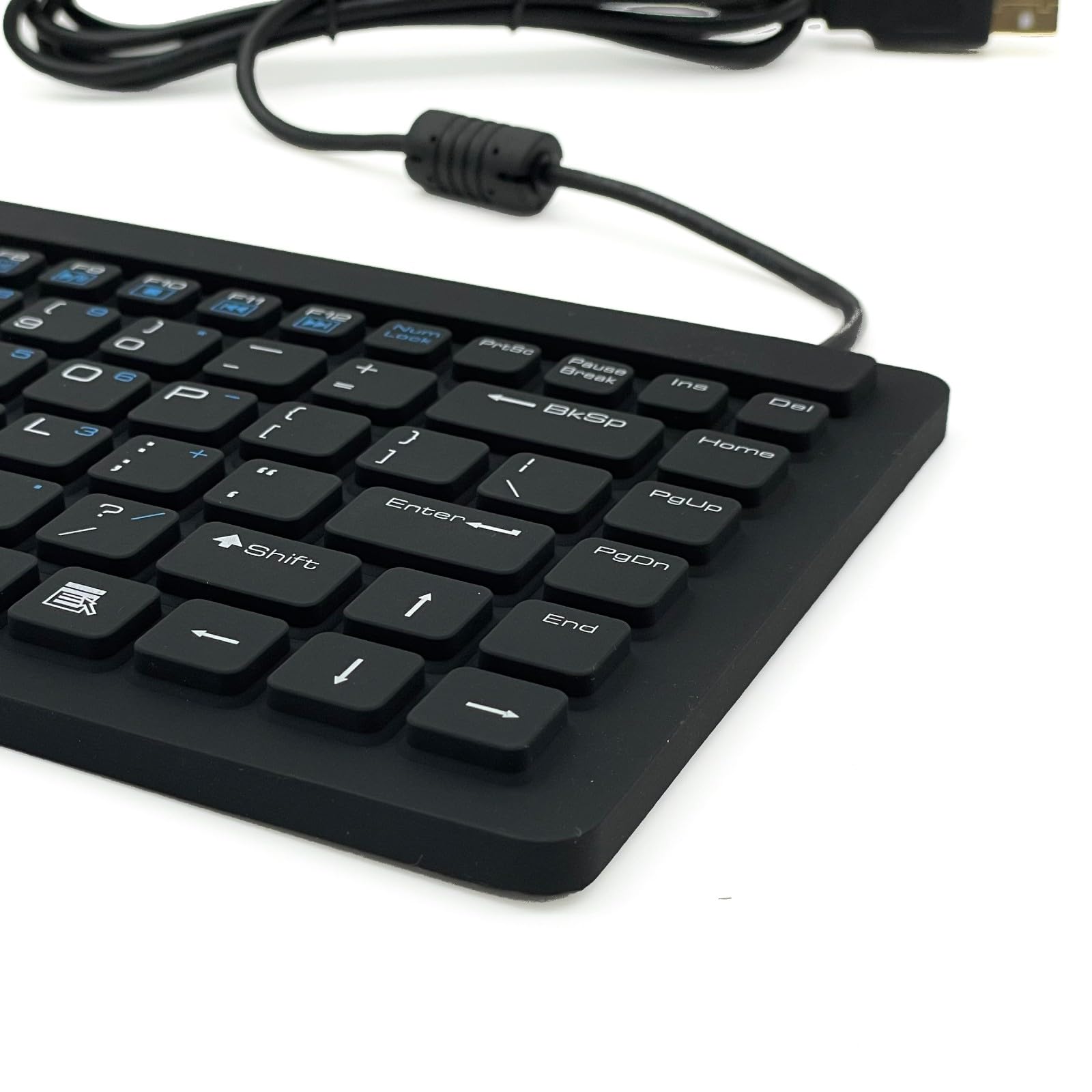 Waterproof Mini Keyboard IP68 Industrial Silicone - DSI IKB88 Black | Ideal for Harsh Environments, Outdoor Use & Waterproof Computing